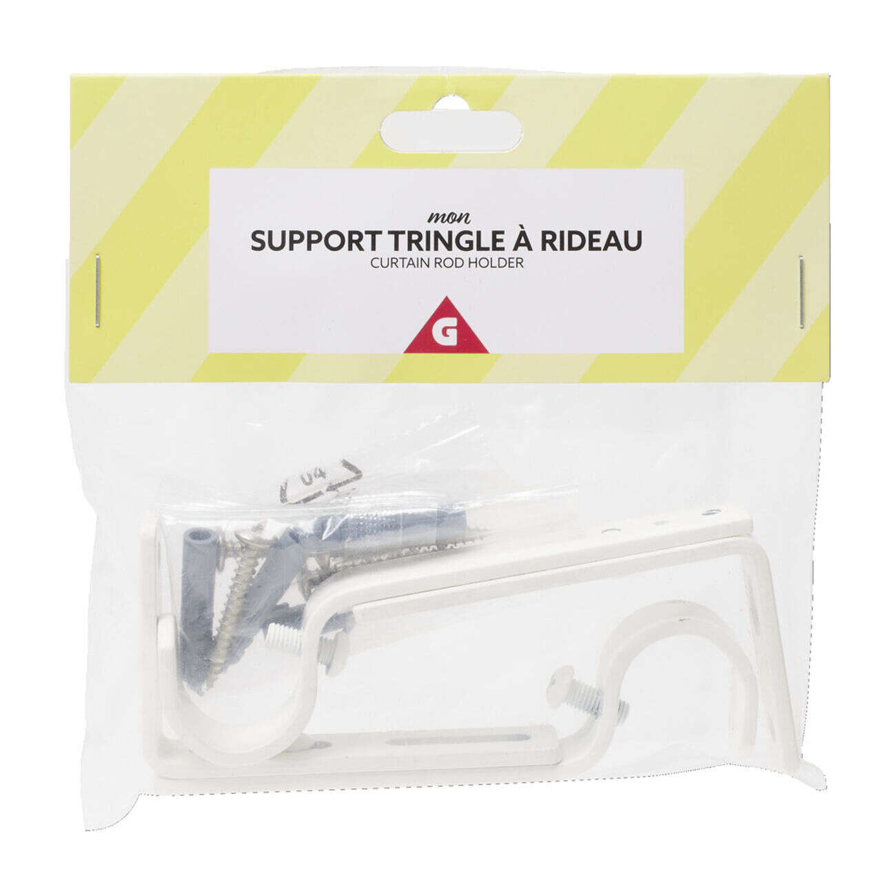 Support tringle à rideaux extensible x2 métal blanc H10cm