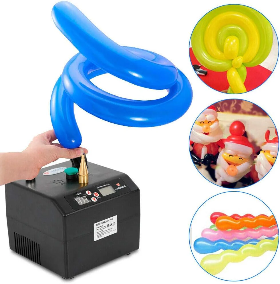 Portable Electric Balloon Inflator Air Pump Blower Air Balloon Pump w/Timer Battery for Party Events Decoration 110V