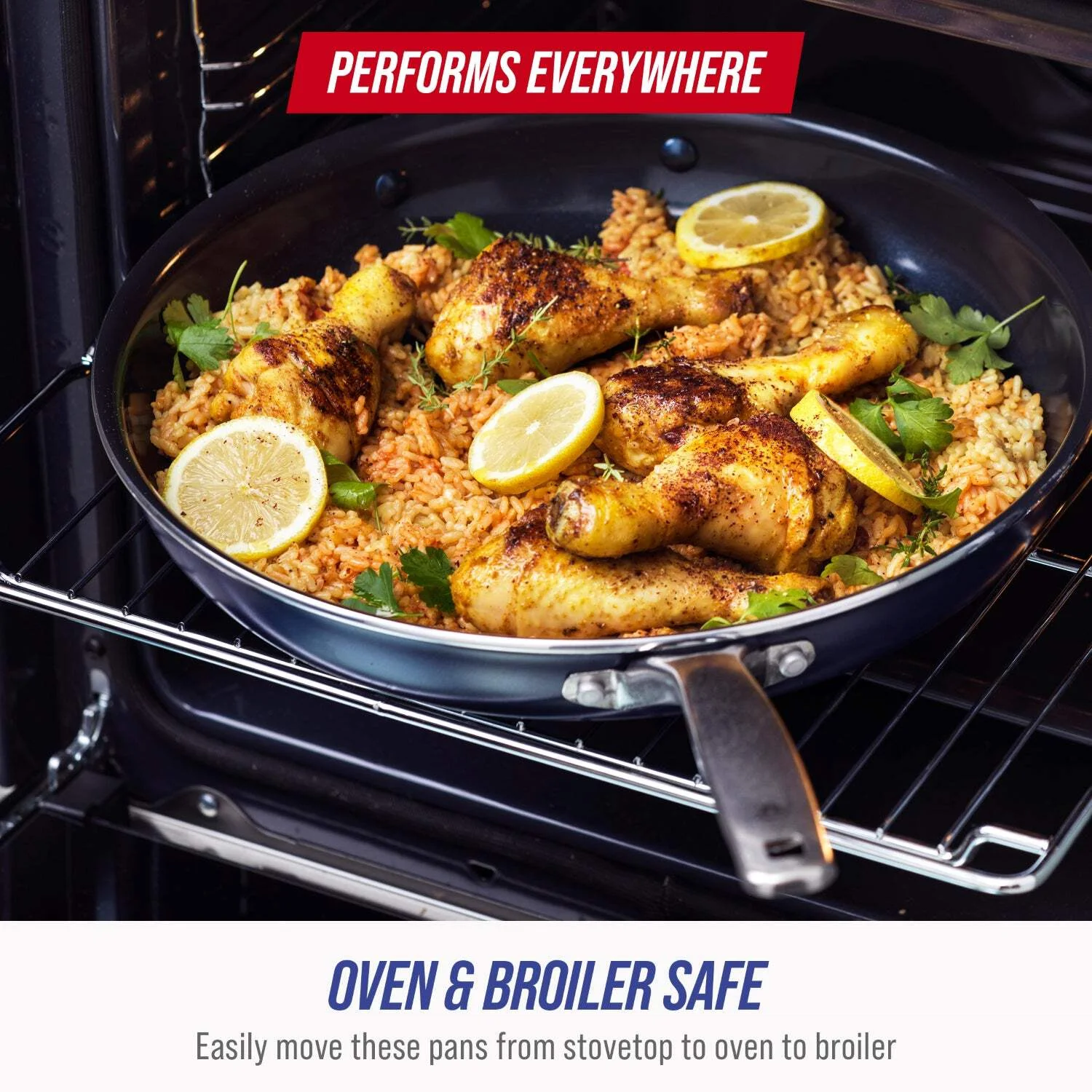 Blue Diamond 14 Piece Cookware Set, Diamond Infused Ceramic Healthy Nonstick, Blue