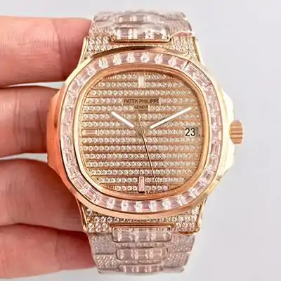 Patek Philippe Nautilus Jumbo 5719 / 1G-001 Rose Gold Diamonds Dial