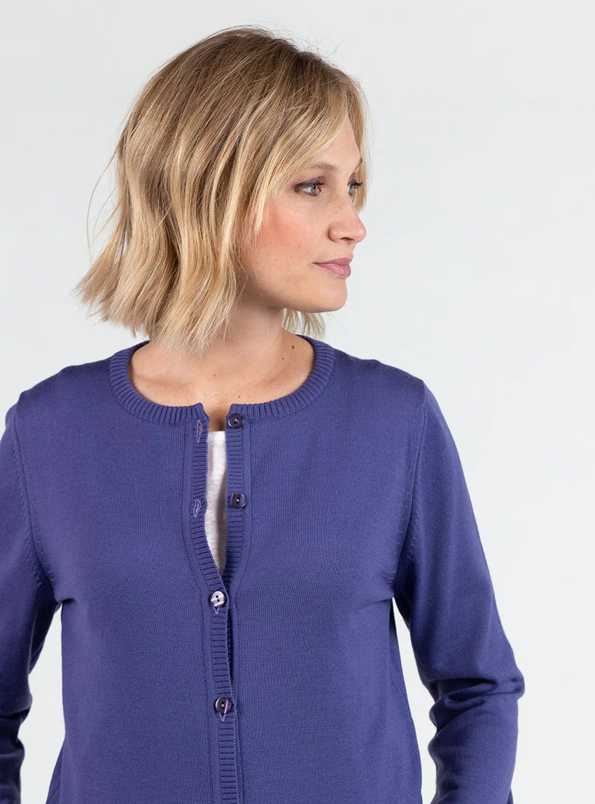 Cardigan femme en laine violet lavande