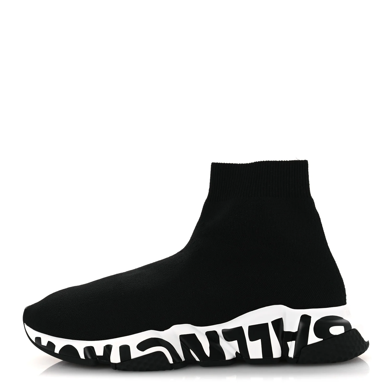 Neoprene Knit Womens Speed Graffiti Sneakers 40 Black White