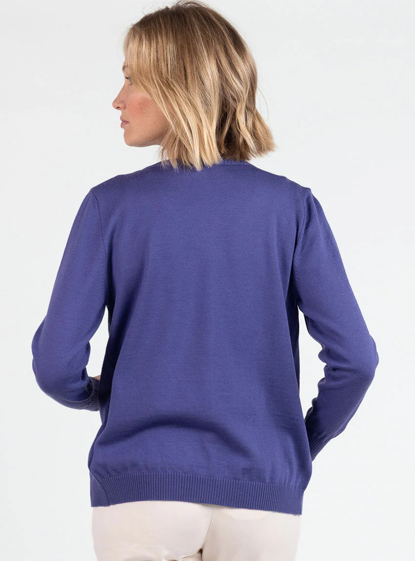 Cardigan femme en laine violet lavande