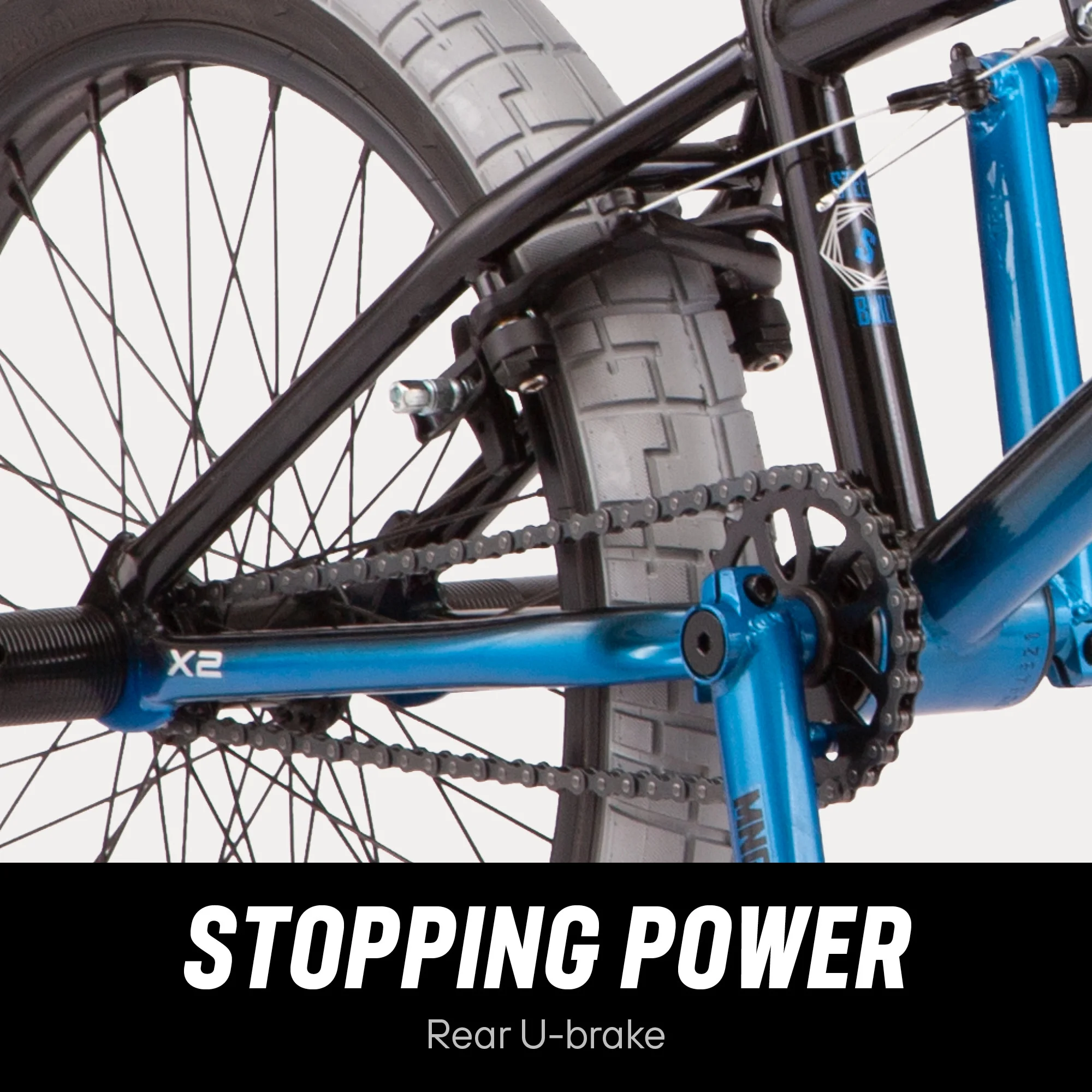 Rebel X2 Kids BMX Bike, 20-in. Wheels, Children Ages 6+, Black Blue Bicycle(Black) - Image 3