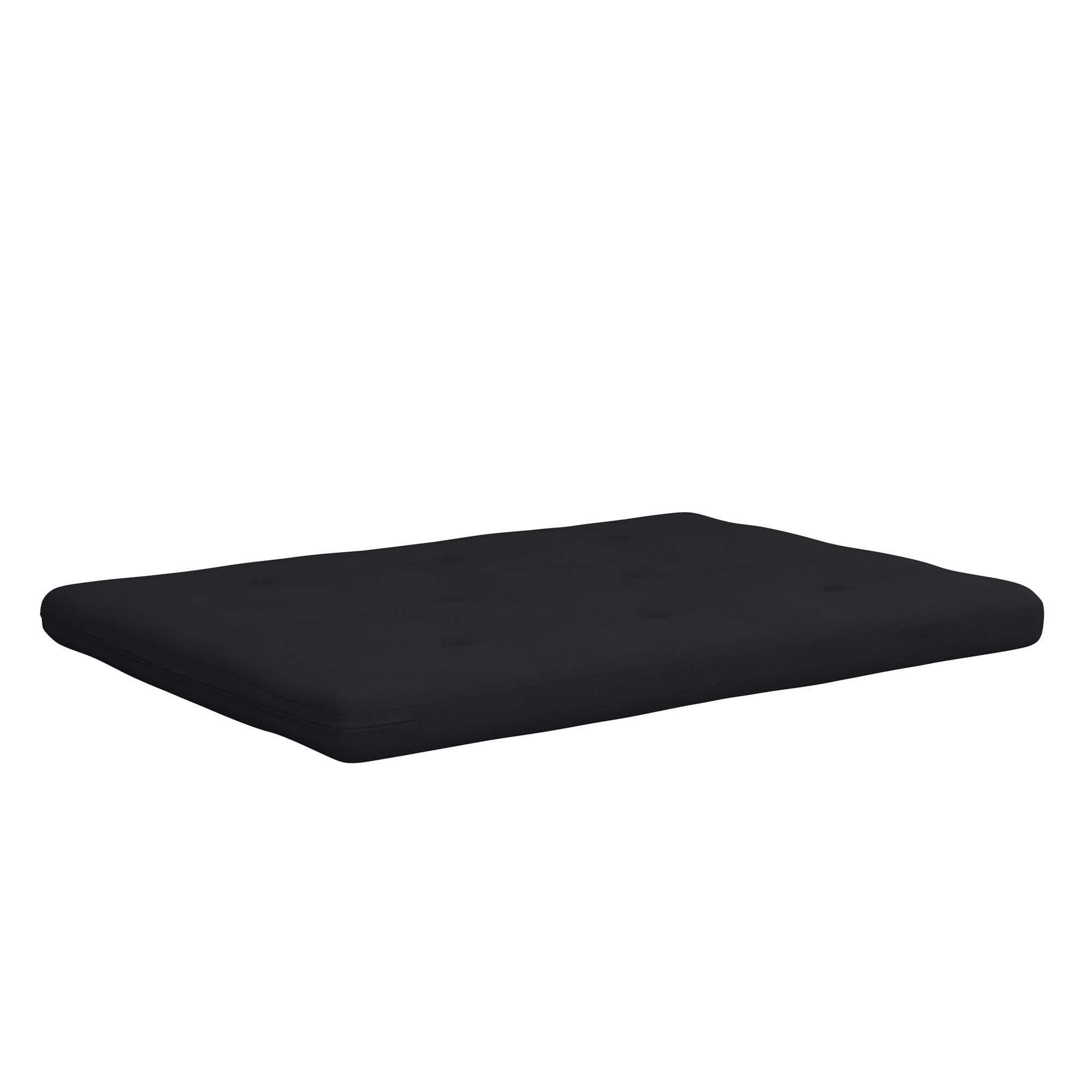 6?€� Thermobonded High Density Polyester Fill Futon Mattress. Full. Black Linen