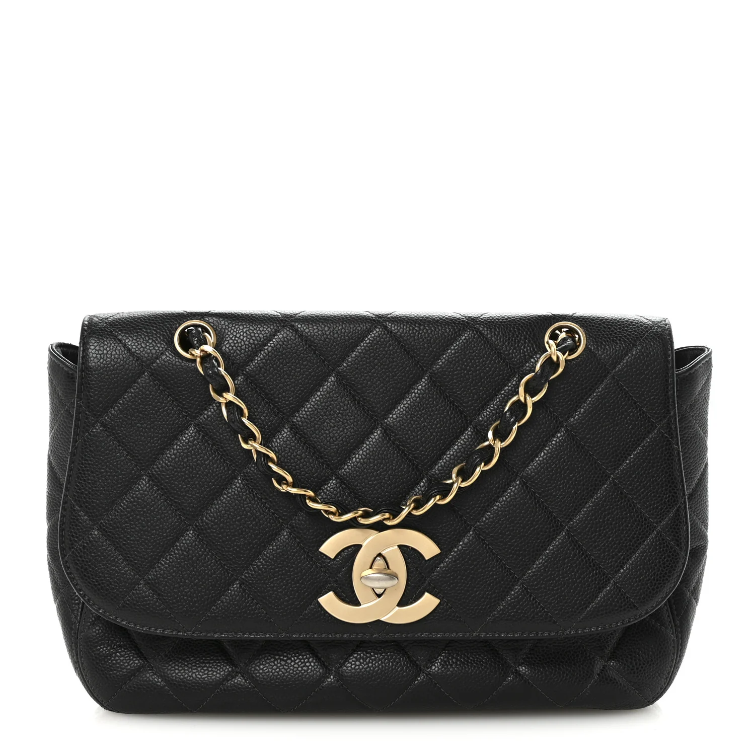 Caviar Quilted Jumbo Single Flap Black