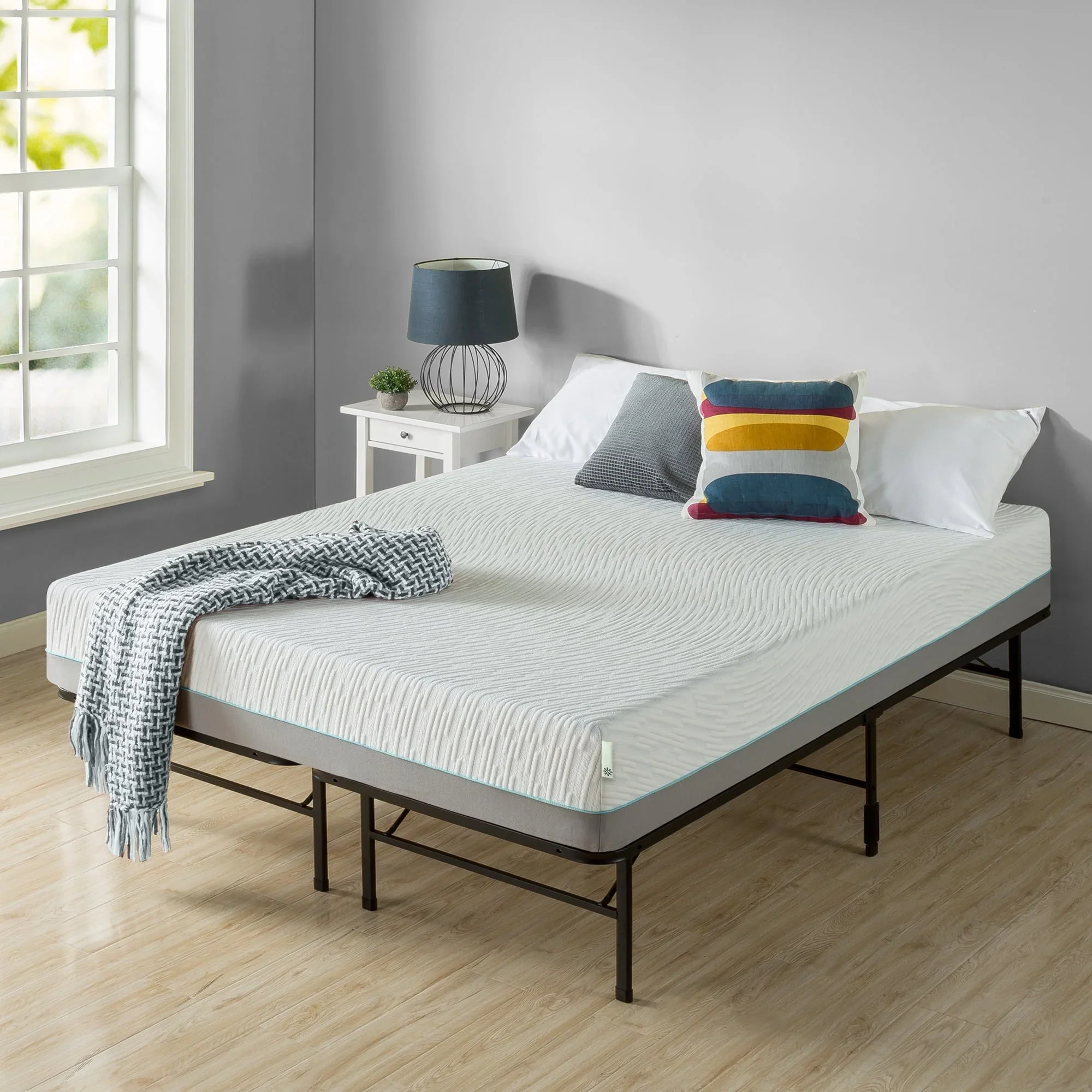 Zinus 14 Black Metal SmartBase® Tool-Free Assembly Mattress Foundation, King