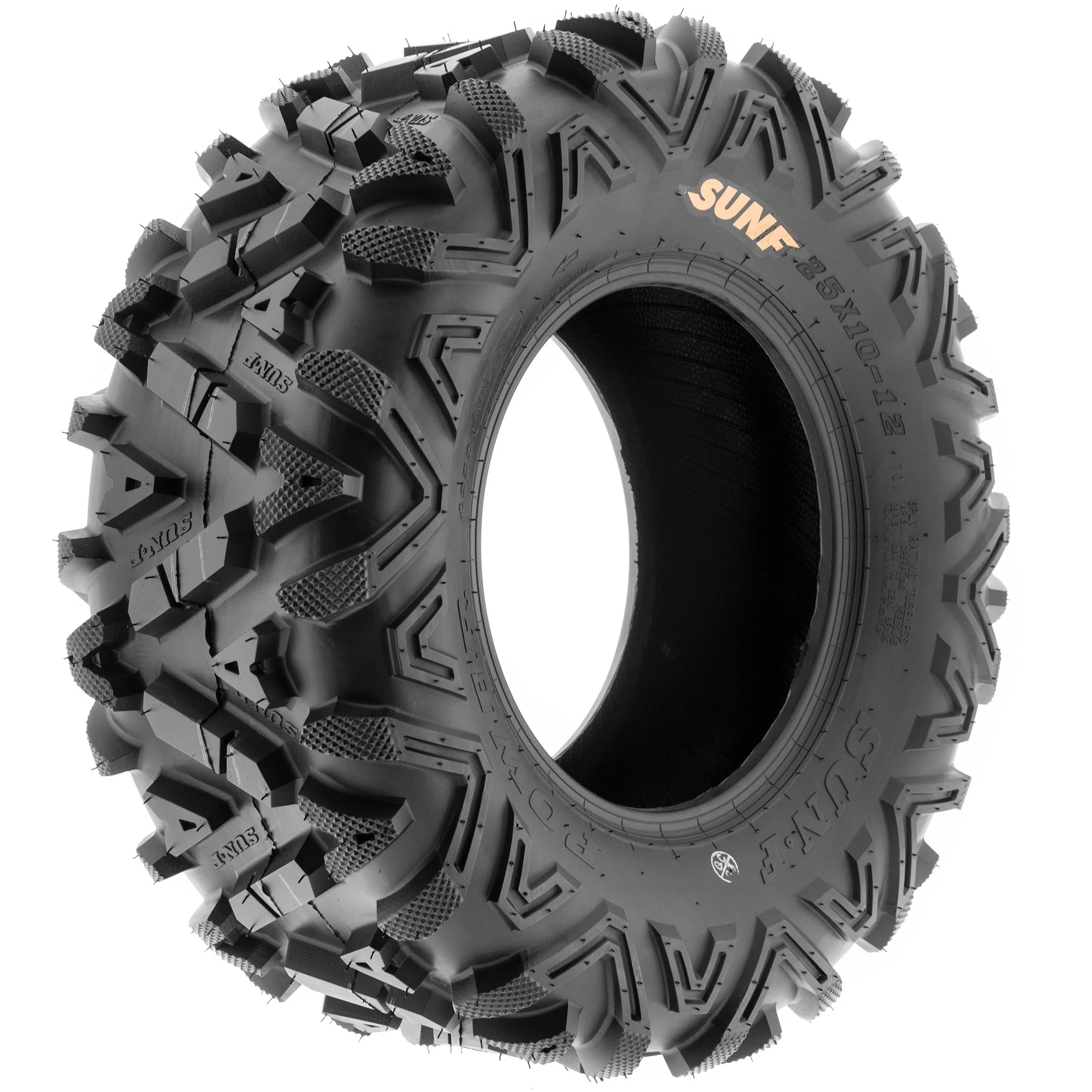 Sunf All-Terrain ATV UTV Tires 25x10 - 12 25x10x12 6 PR A033 (Pair of 2)