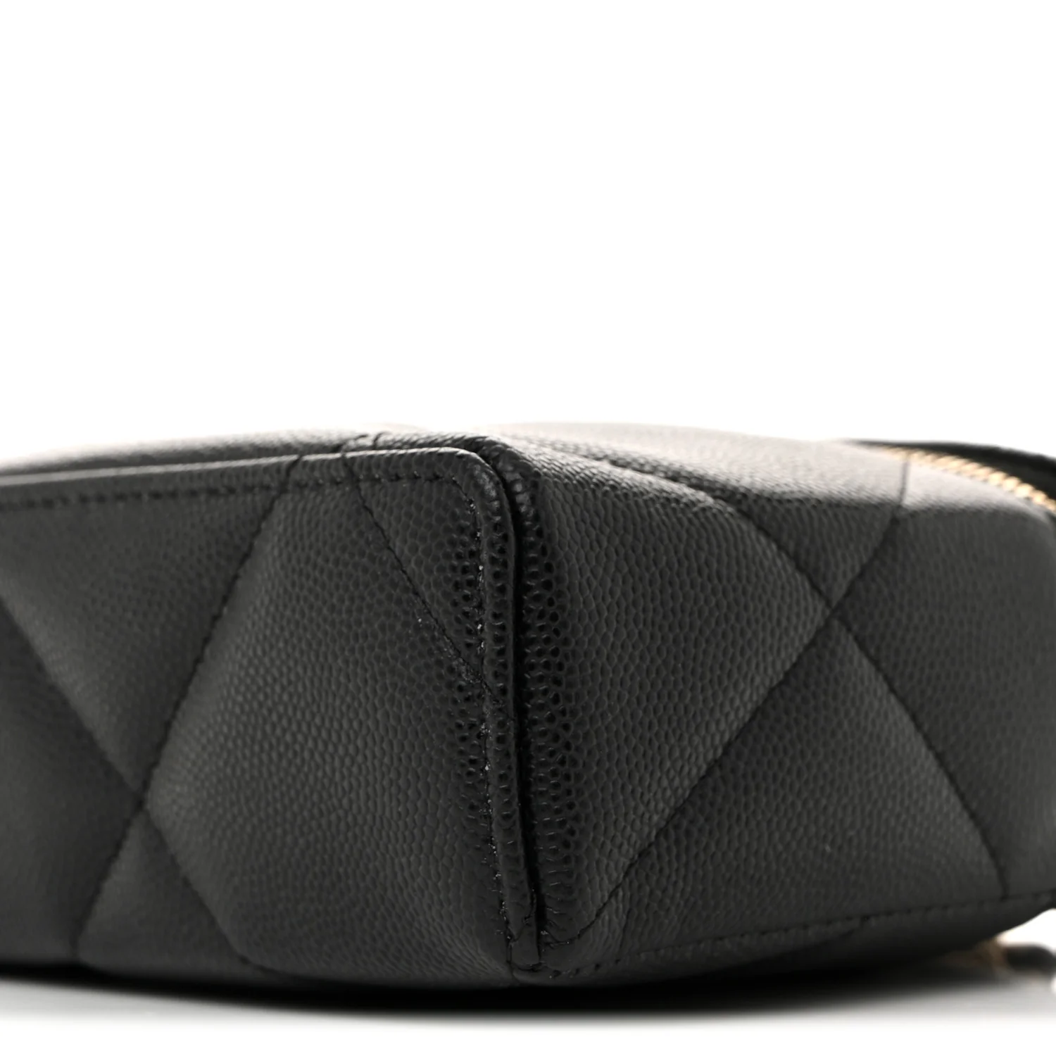 Caviar Quilted Top Handle Slim Vanity With Chain Black