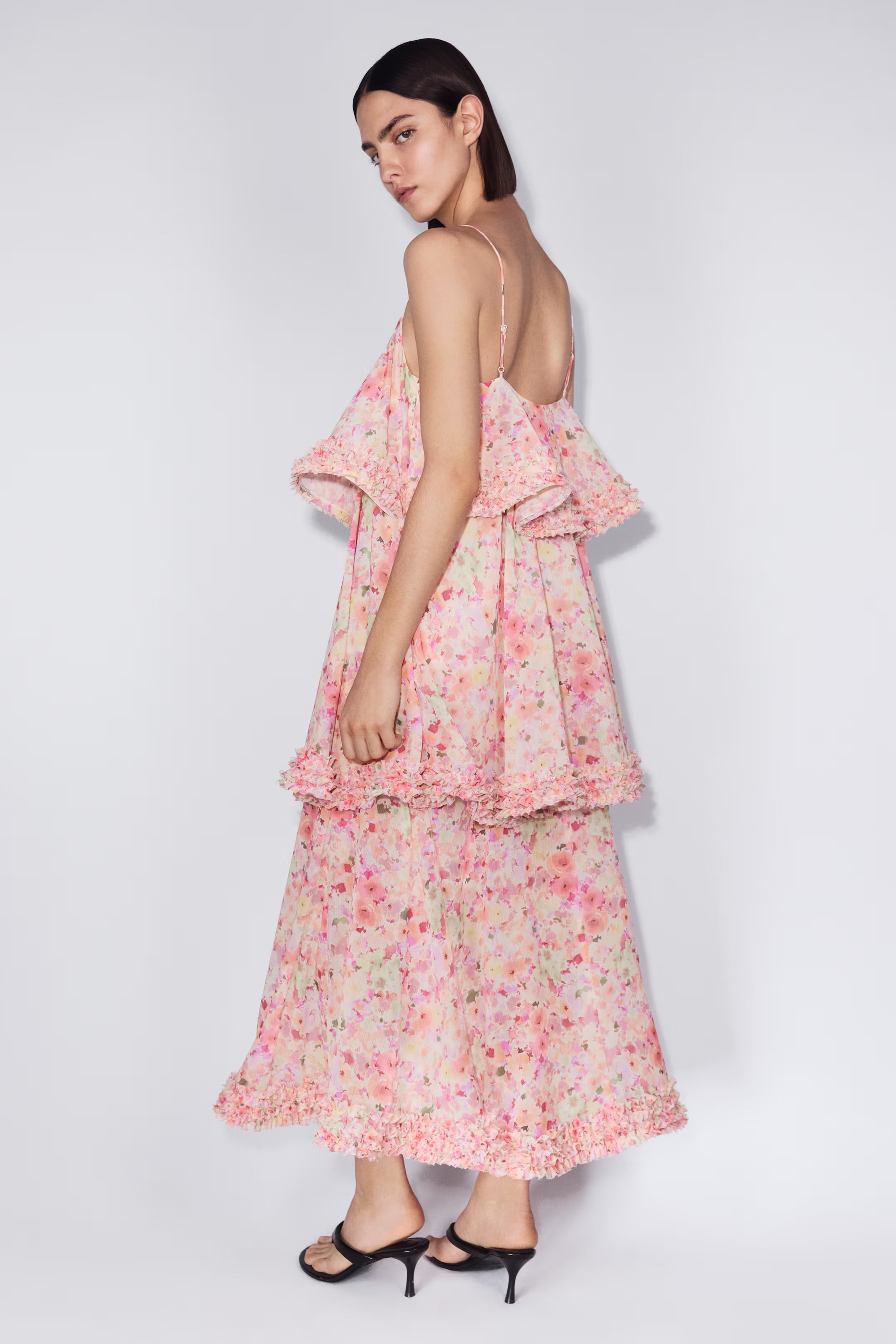 Ruffle-Detail Tiered Dress