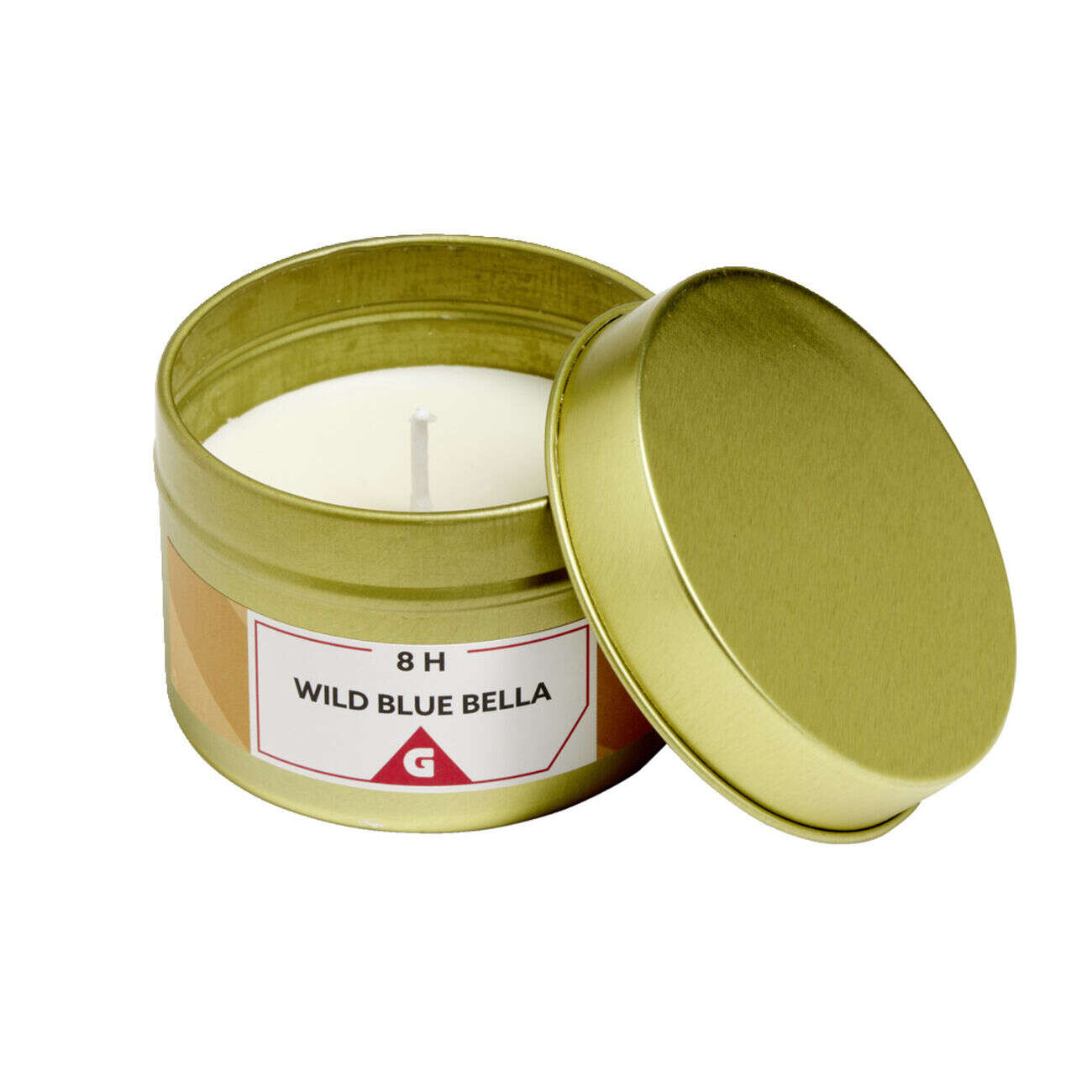 Bougie dans pot métal doré - Bleu sauvage