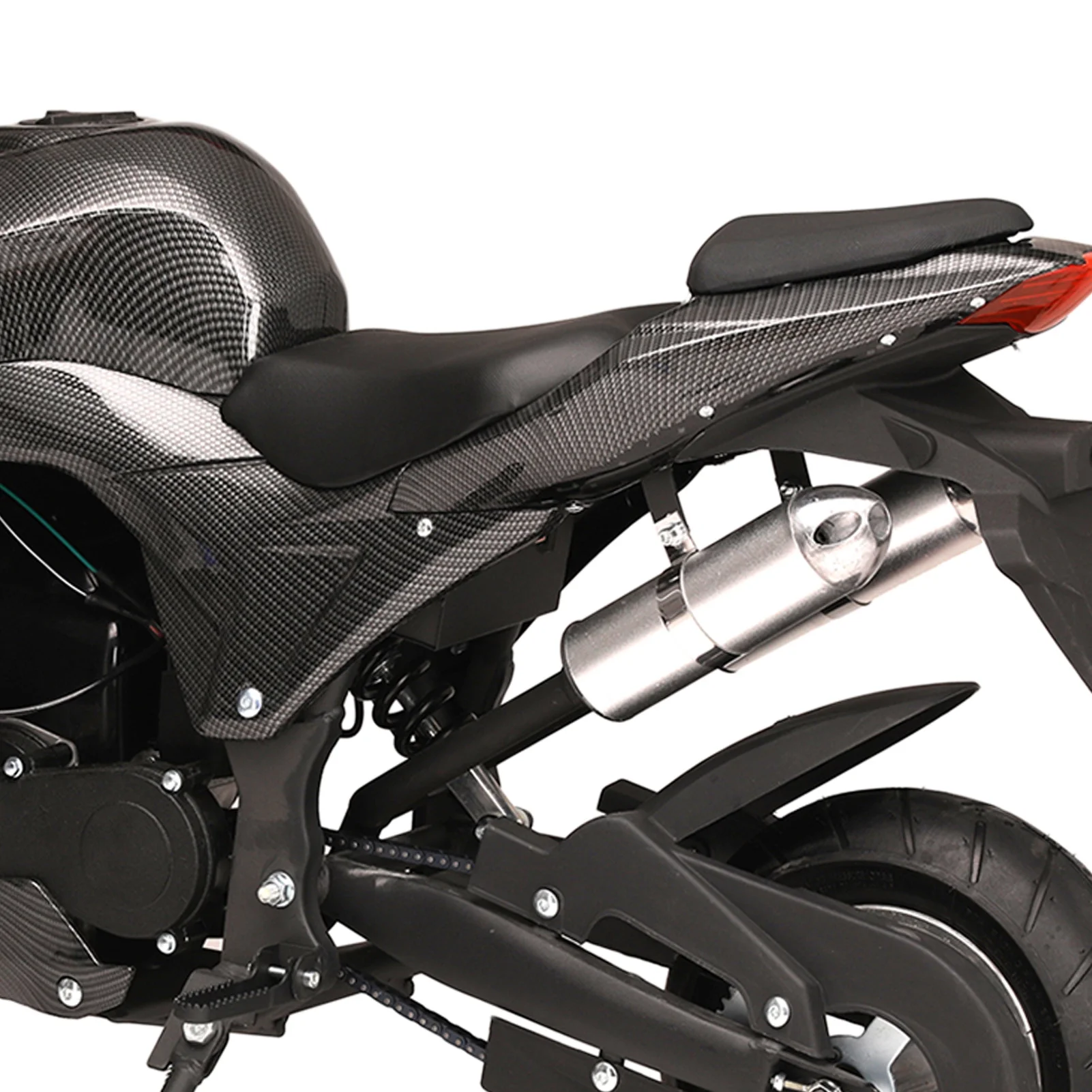 Kids Dirt Bike, 49cc 2-Stroke Gas Power Motorcycle Off Road Mini Motorcycle Children Pocket Motocross with Front Rear Disc Brakes and Dual Headlights Racing Max Speed 25MPH(Black) - Image 8