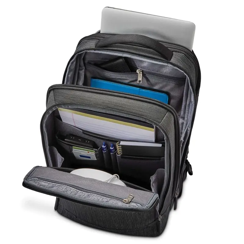 Black/Silver SXK Prime Expandable Backpack Laptop Backpacks | 7316-BQOVE - SAMSONITE OUTLET