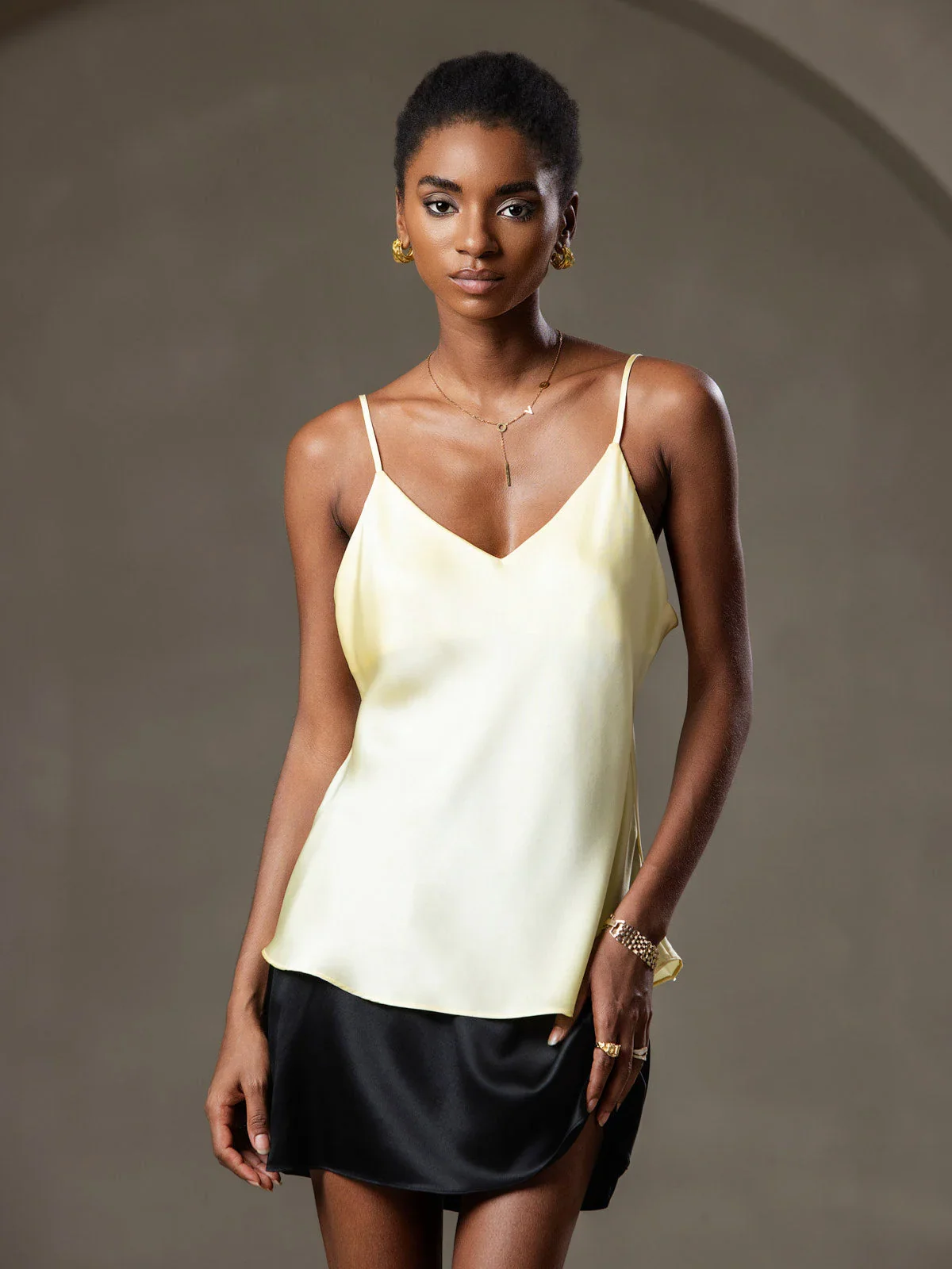 Pure Silk Spaghetti Strap Camisoles Top