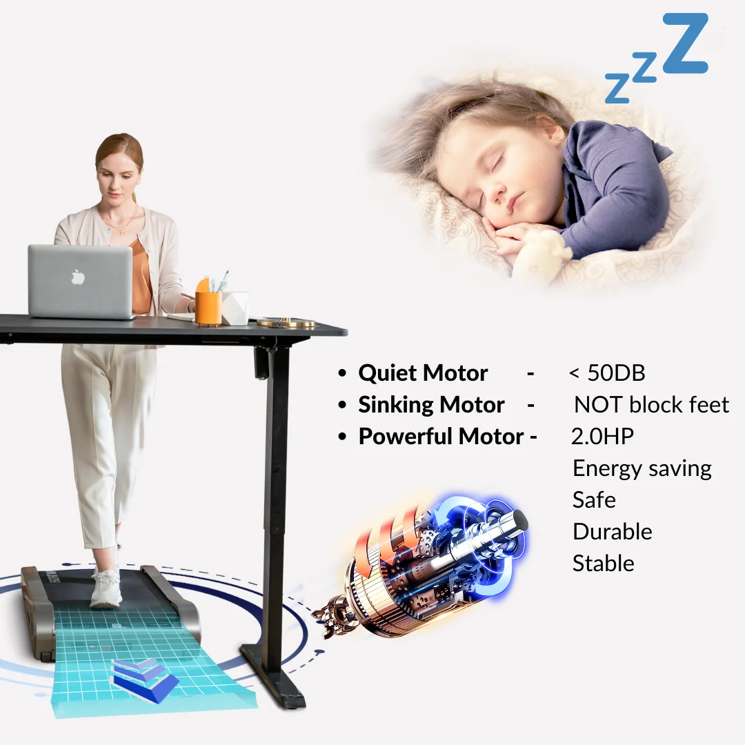 Walker Pro Smallest Under Desk Electric Walking Treadmill for Home 2.0HP 5° Incline - Image 3