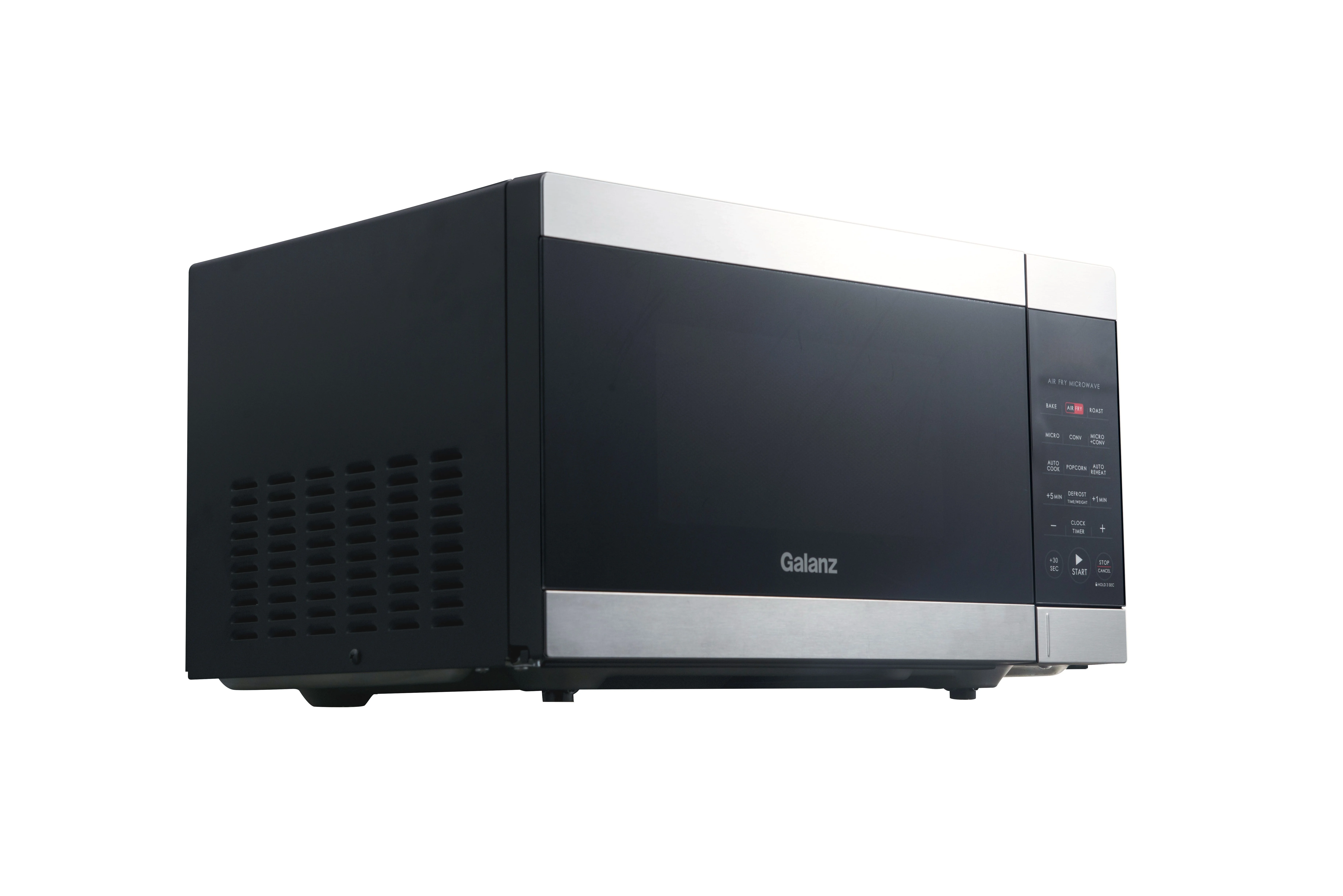 Galanz 0.9 cu ft Air Fry Countertop Microwave, 900 Watts, Stainless Steel, New