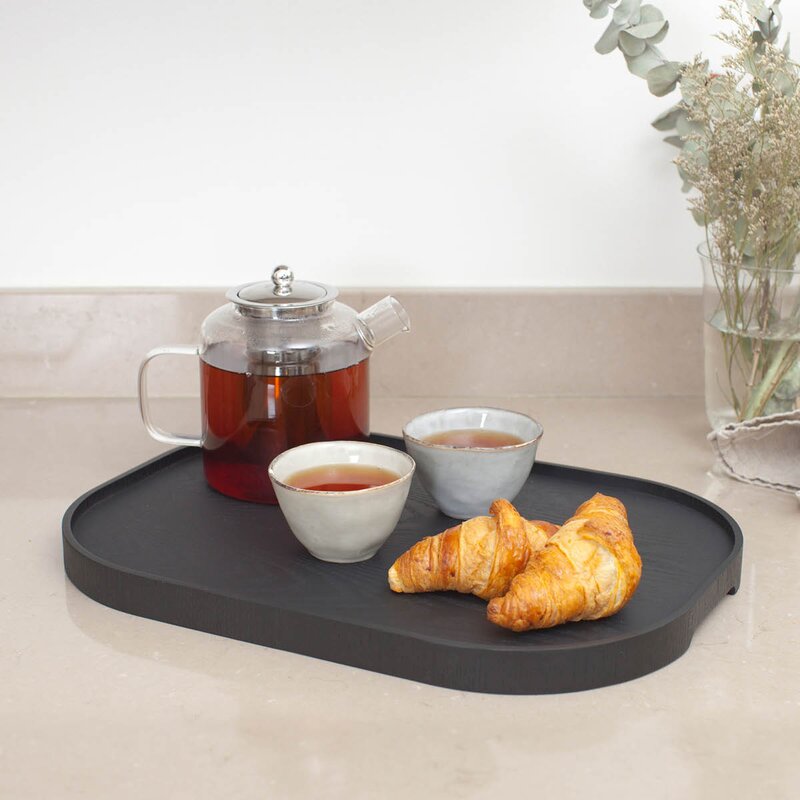 CurveLine serveringsbrett anti-slip 47x34 cm svart