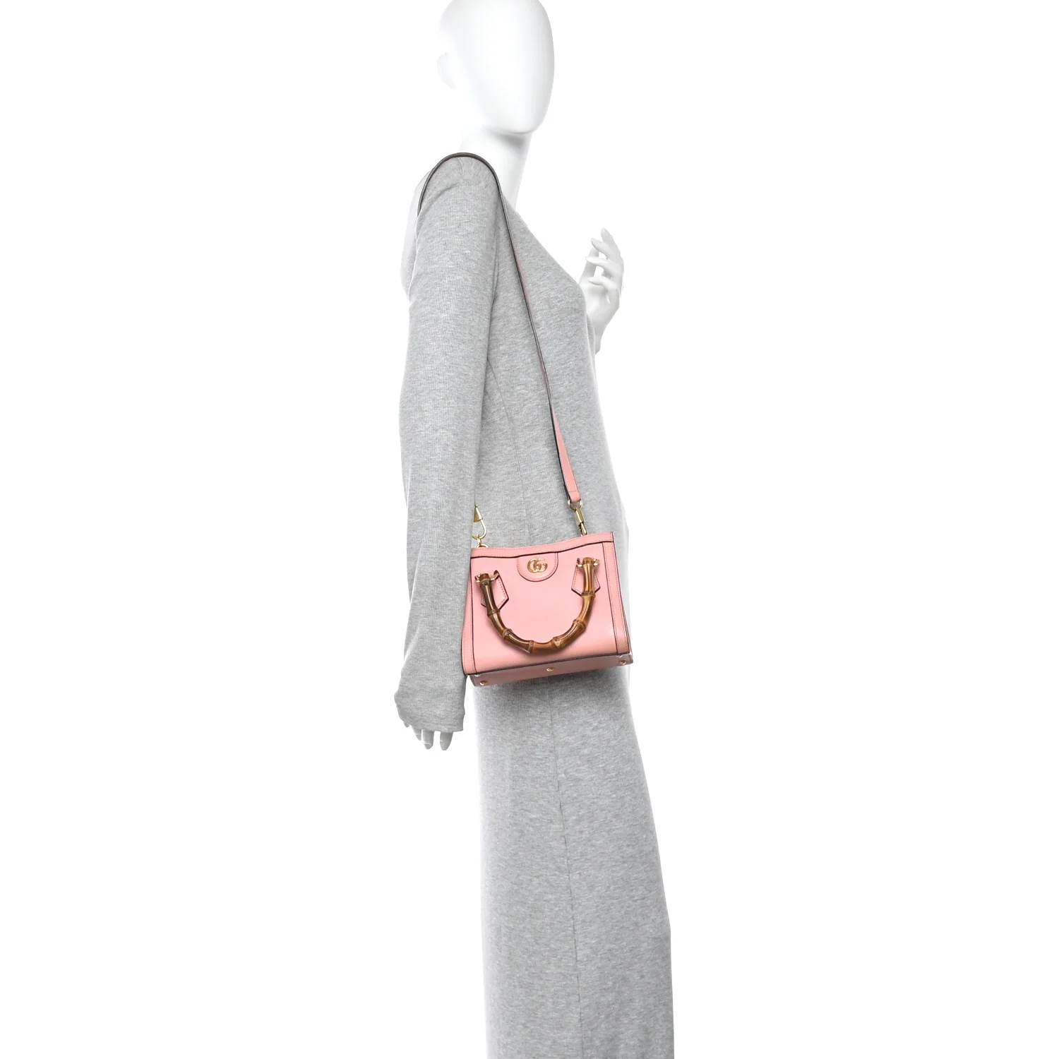 Wonka Grain Calfskin Mini Diana Tote Bag Wild Rose Fuxia Fluo