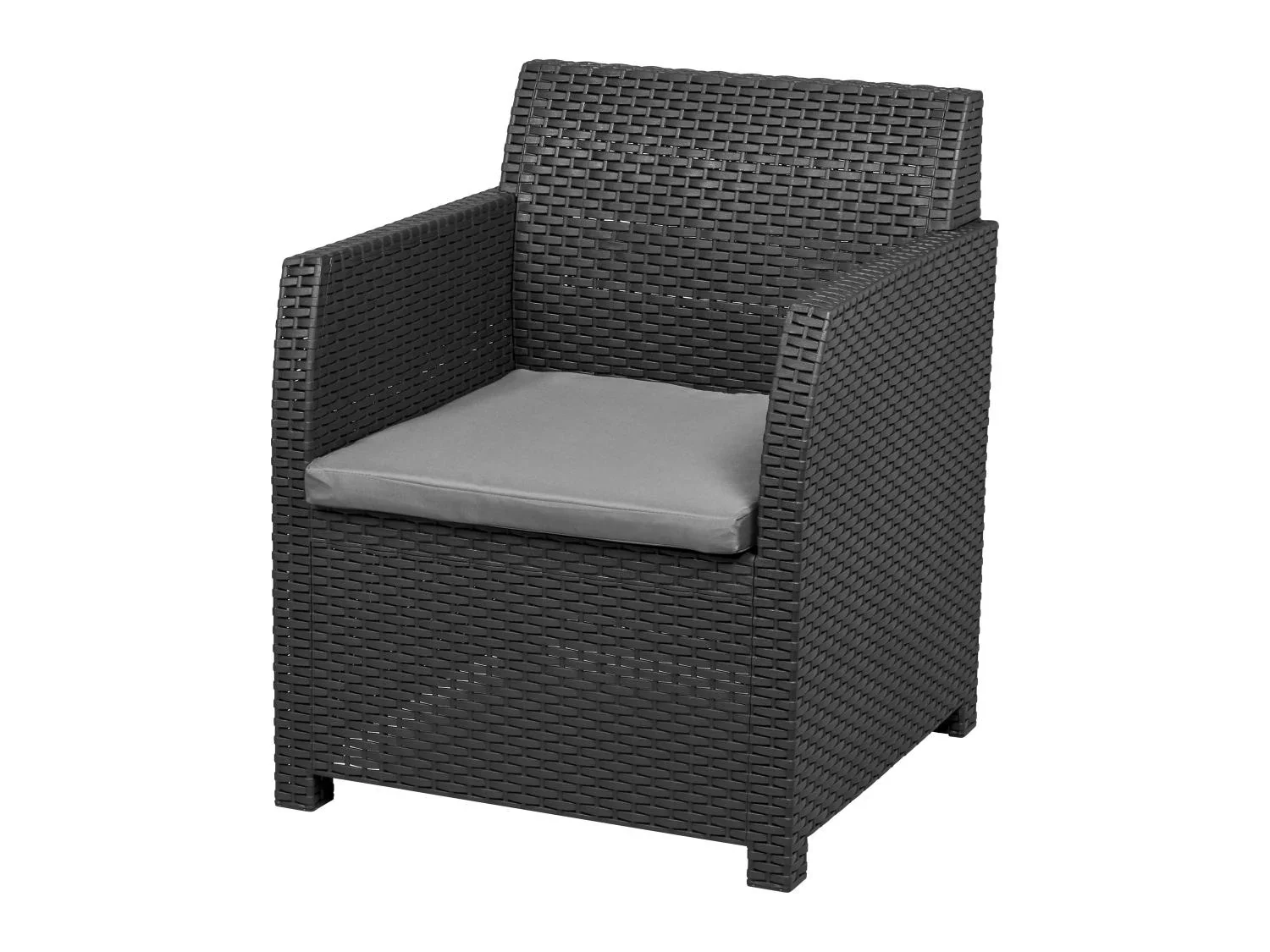 LIVARNO home Salon de jardin, 4 pices, anthracite/gris