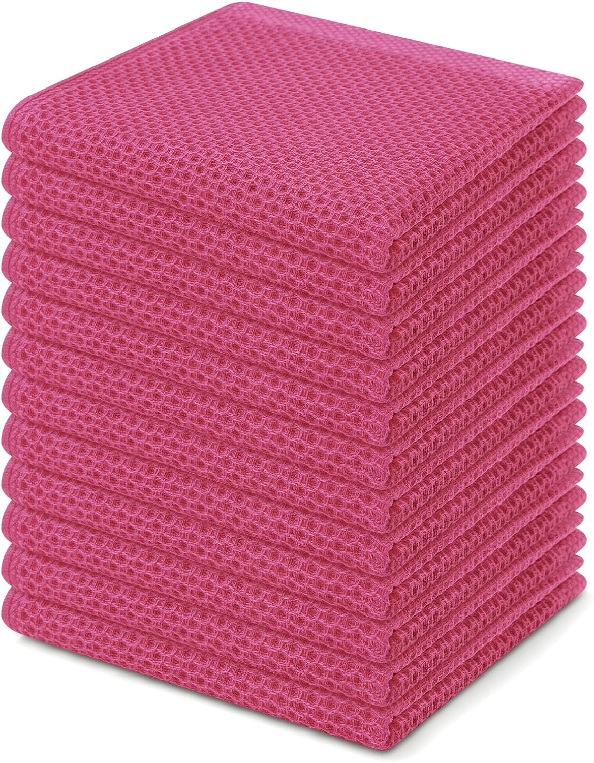 Homaxy 100% Cotton Waffle Weave Kitchen Dish Cloths 6-Pack, Dark Grey