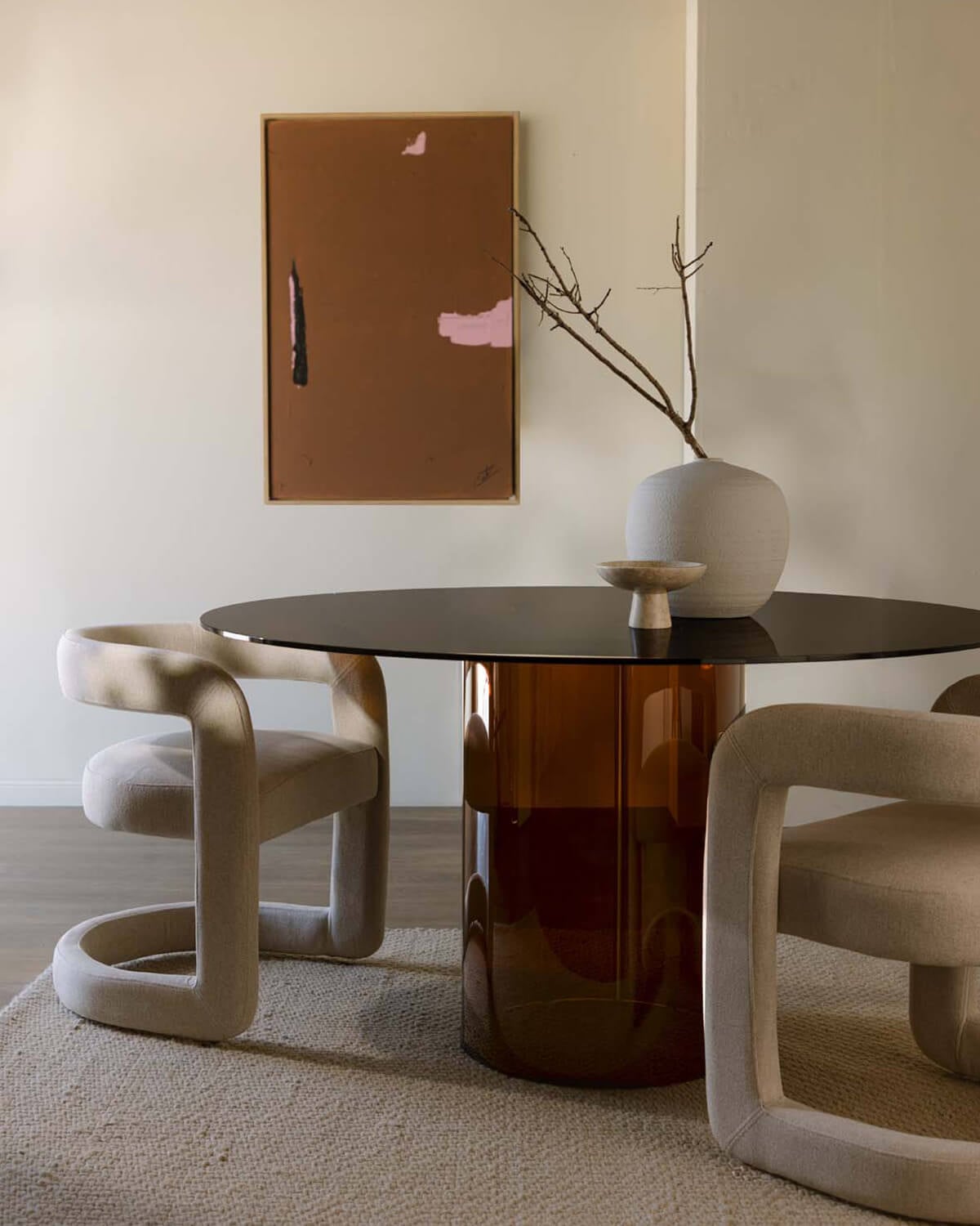 Kolu - Mesa de Comedor Redonda de Cristal Templado (Ø140 cm) Kolu