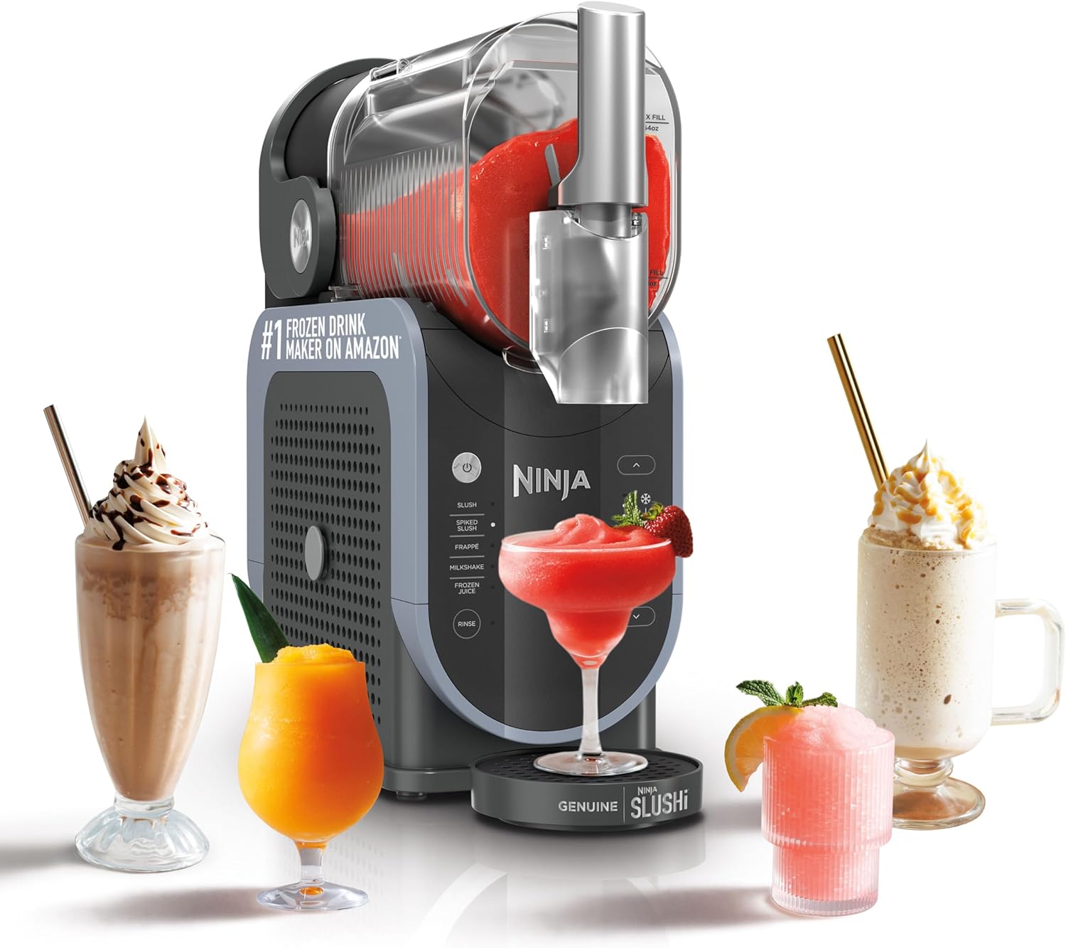 Ninja SLUSHi Professional Drink Maker, 7+ Servings, Black, FS301| No Ice Needed, 5 Preset Programs, Rapid Chill Technology, 7+ Servings, 88-Oz Easy-Fill Container, Dishwasher Safe Parts