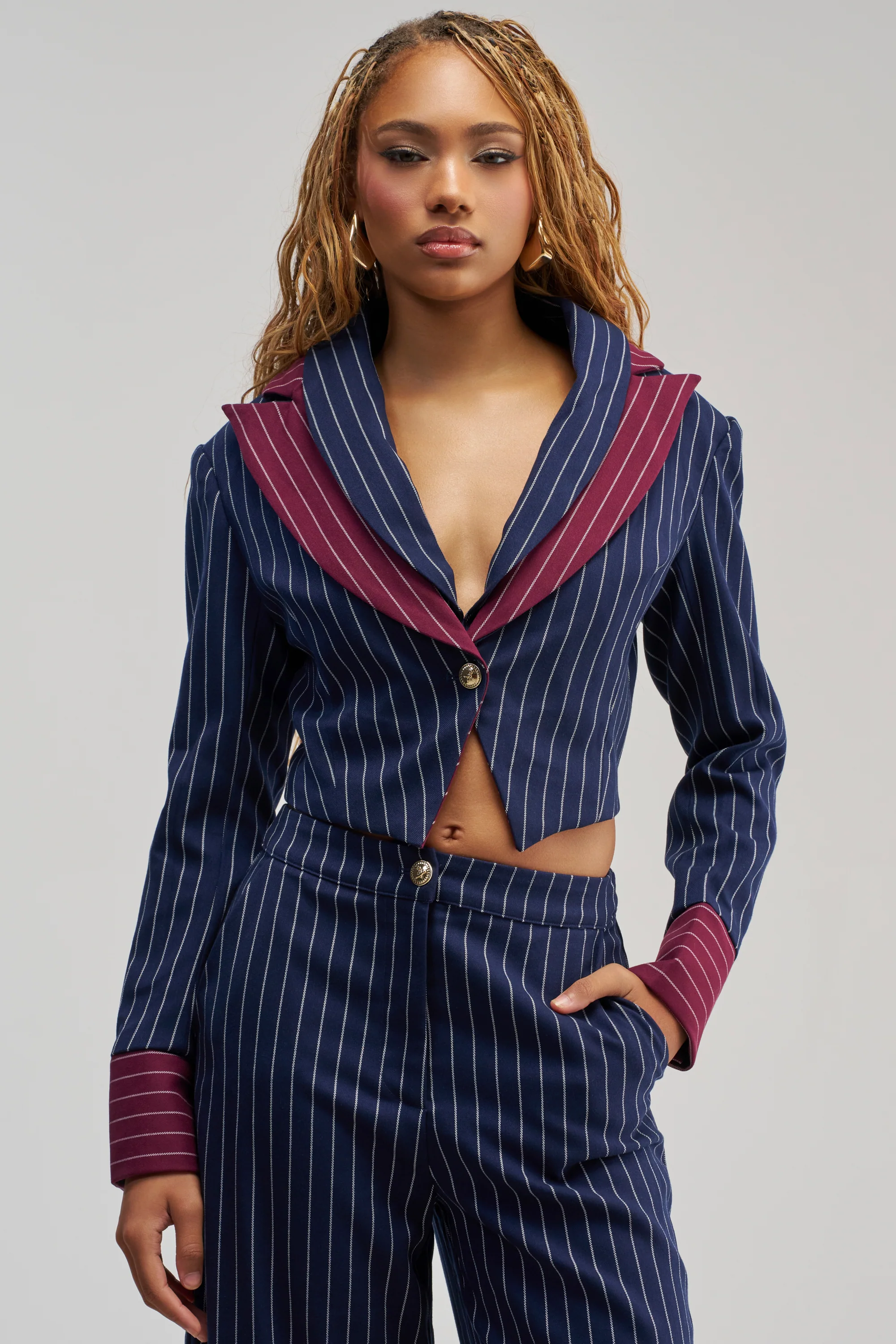 NEVER BETTER PINSTRIPE BLAZER - Akira Store