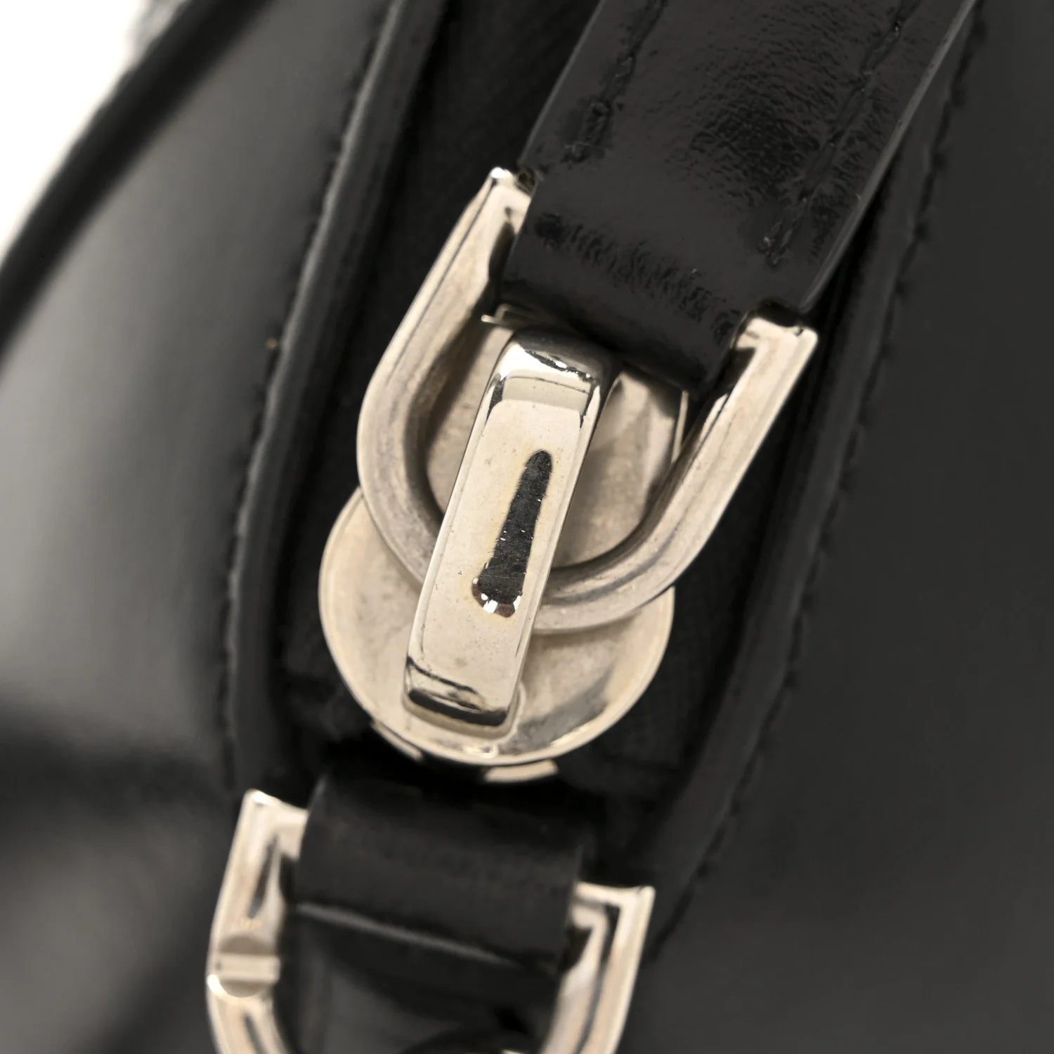 Shiny Lord Calfskin Mini Antigona Black