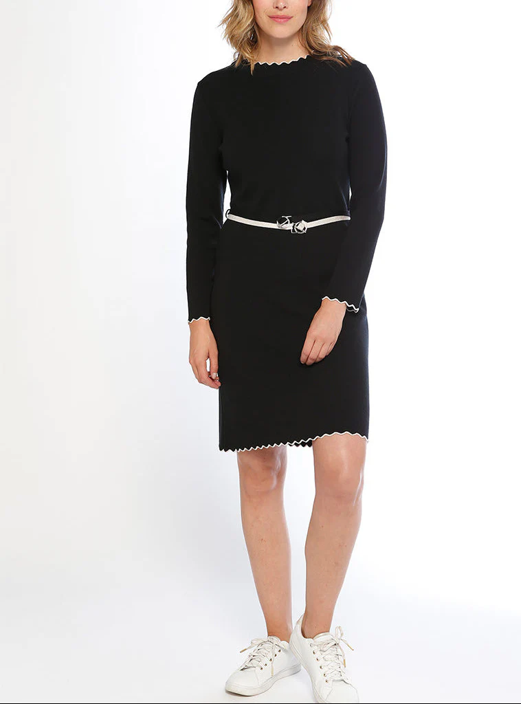 Robe femme en laine mérinos noir