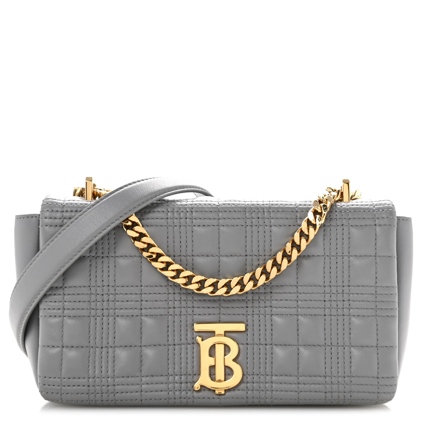Lambskin Quilted Small Lola Bag Grey
