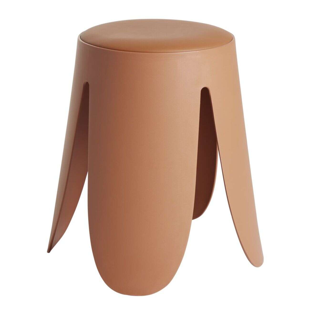 Tabouret rond Spiro pieds larges plastique terracotta Ø33xH46cm