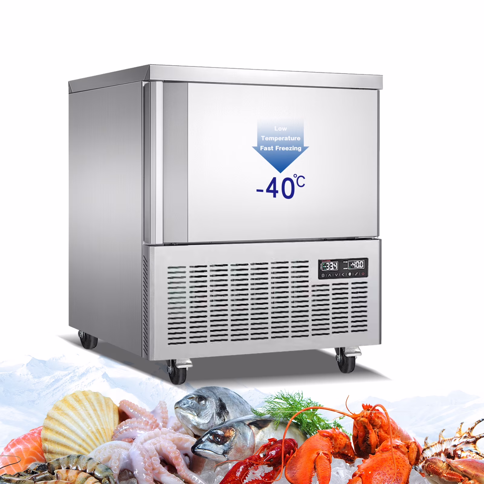 Kolice Commercial 5 Trays Blast Chiller & Freezer, Chest Freezer, Shock Freezer with Food Probe, Lowest Temp: - 40F for Restaurant, Bakery, School, Hotel