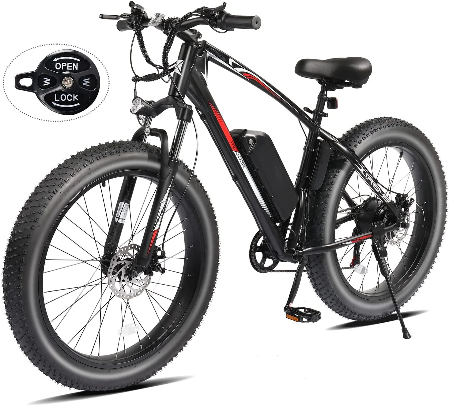 PEXMOR Electric Bike for Adult, Electric Mountain Bike 500W 48V 13AH Removable Battery, 26