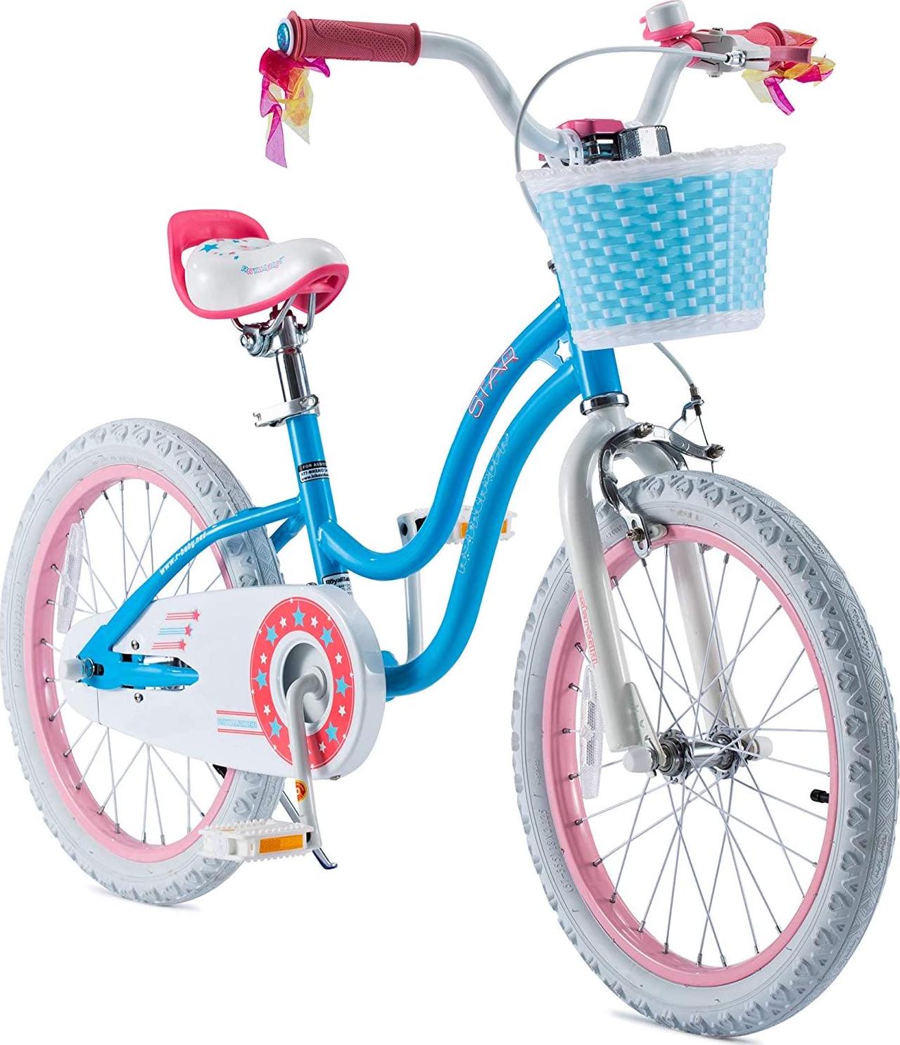 Royalbaby Girls Kids Bike Stargirl 18 In. Bicycle Basket Kickstand Blue Child - S Cycle