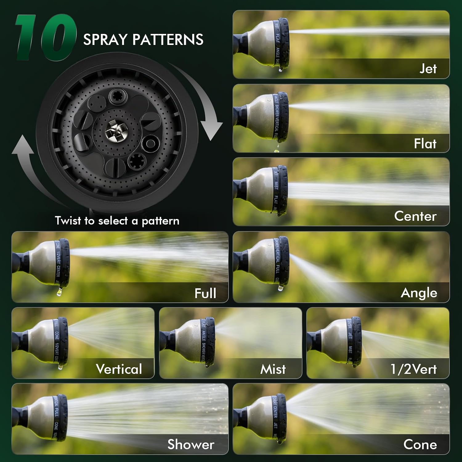 RESTMO Heavy Duty Watering Wand, Metal Garden Hose Nozzle Sprayer