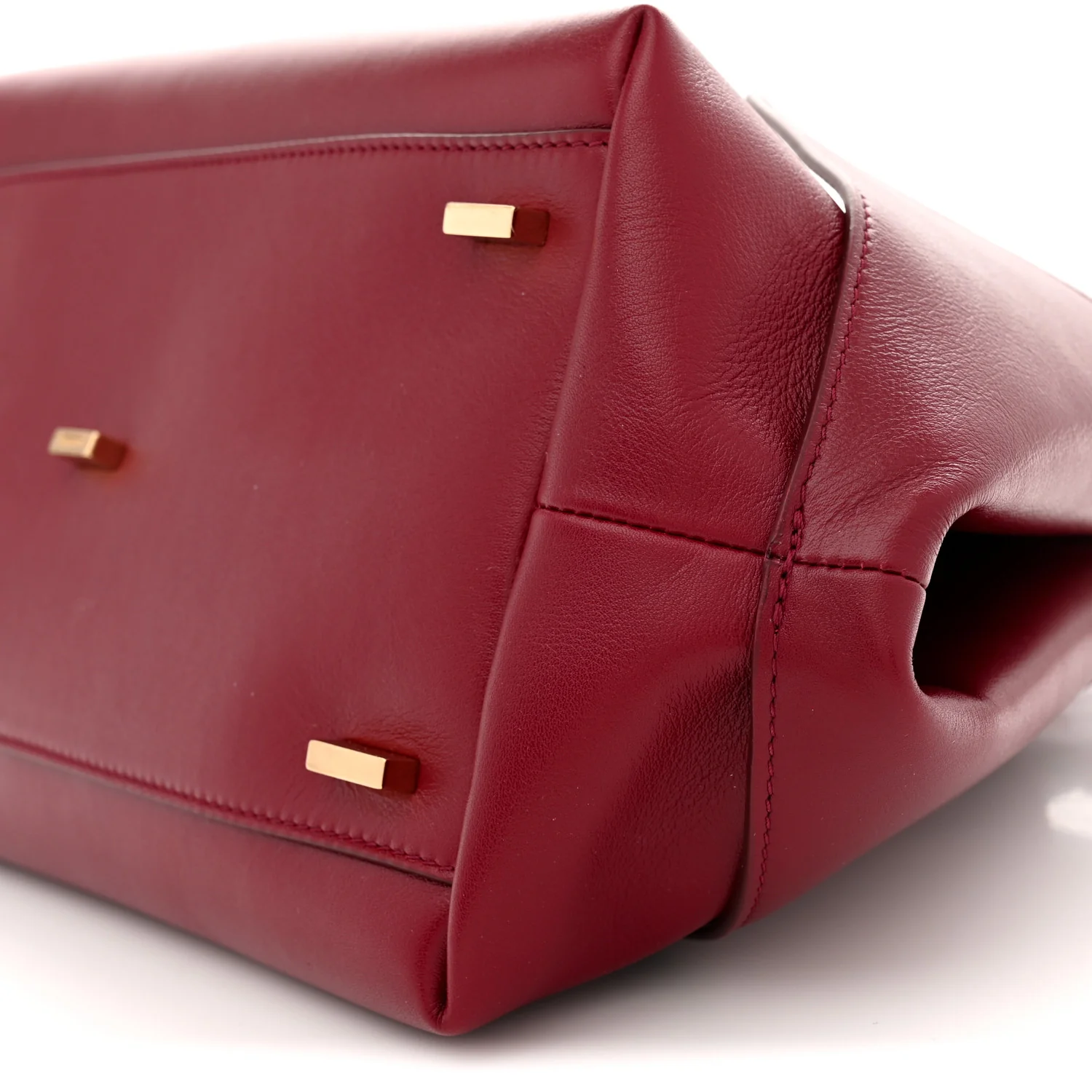 Calfskin Braided Small Blossom Top Handle Bag Burgundy