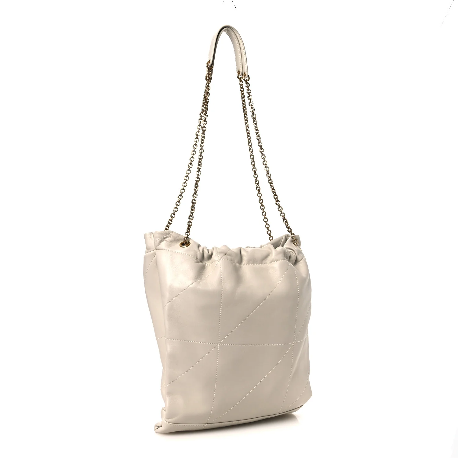 Lambskin Matelasse Monogram Medium Jamie 4.3 Pochon Blanc Vintage