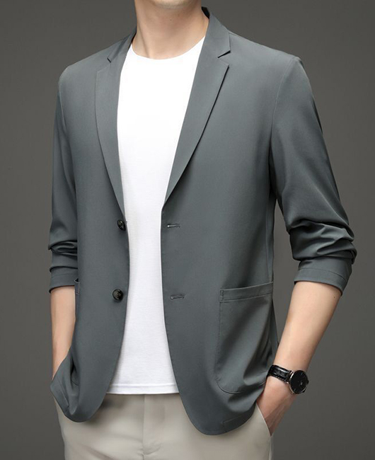 Blazer uni Daily Notch à revers boutonné et poches utilitaires