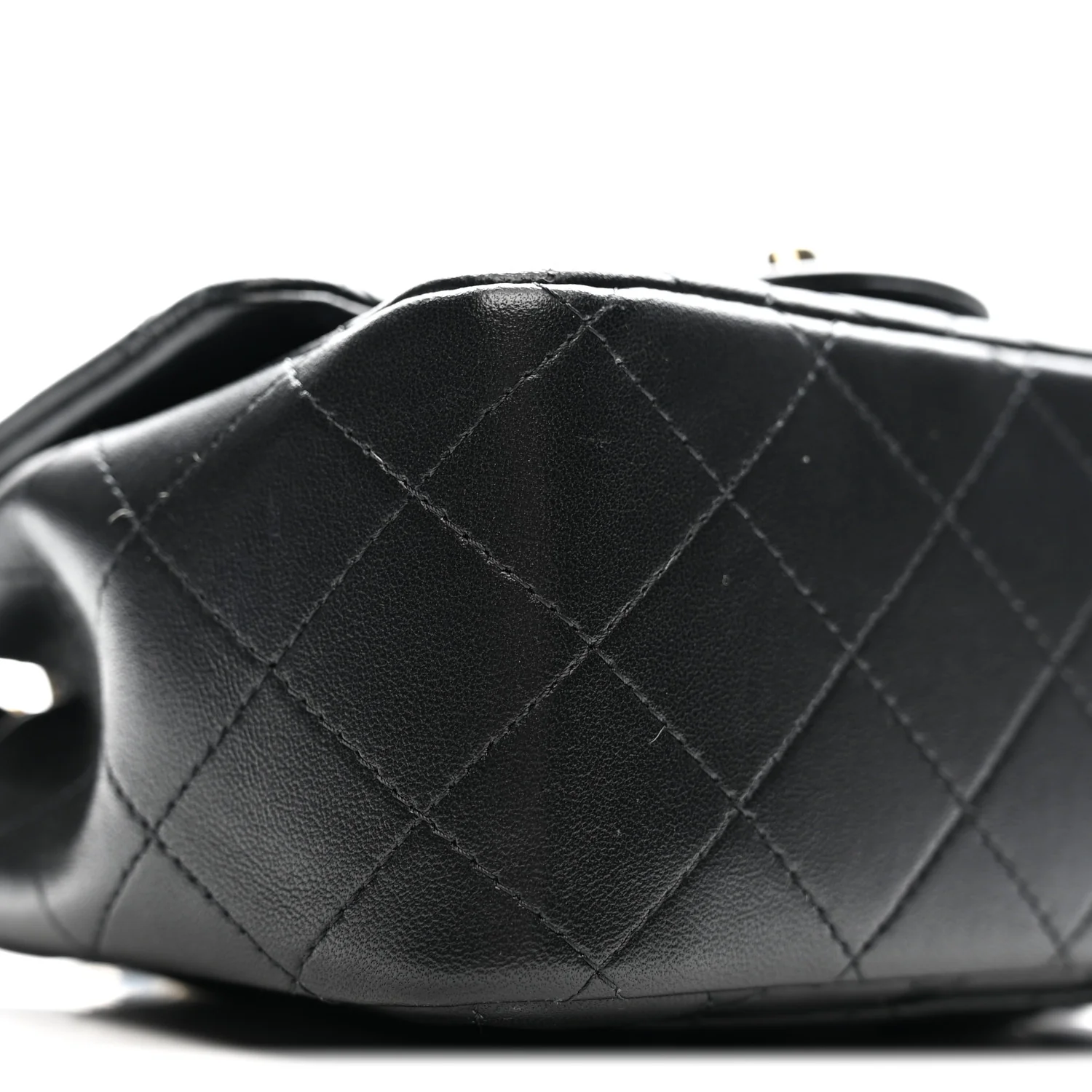 Lambskin Quilted Mini Square Flap Black
