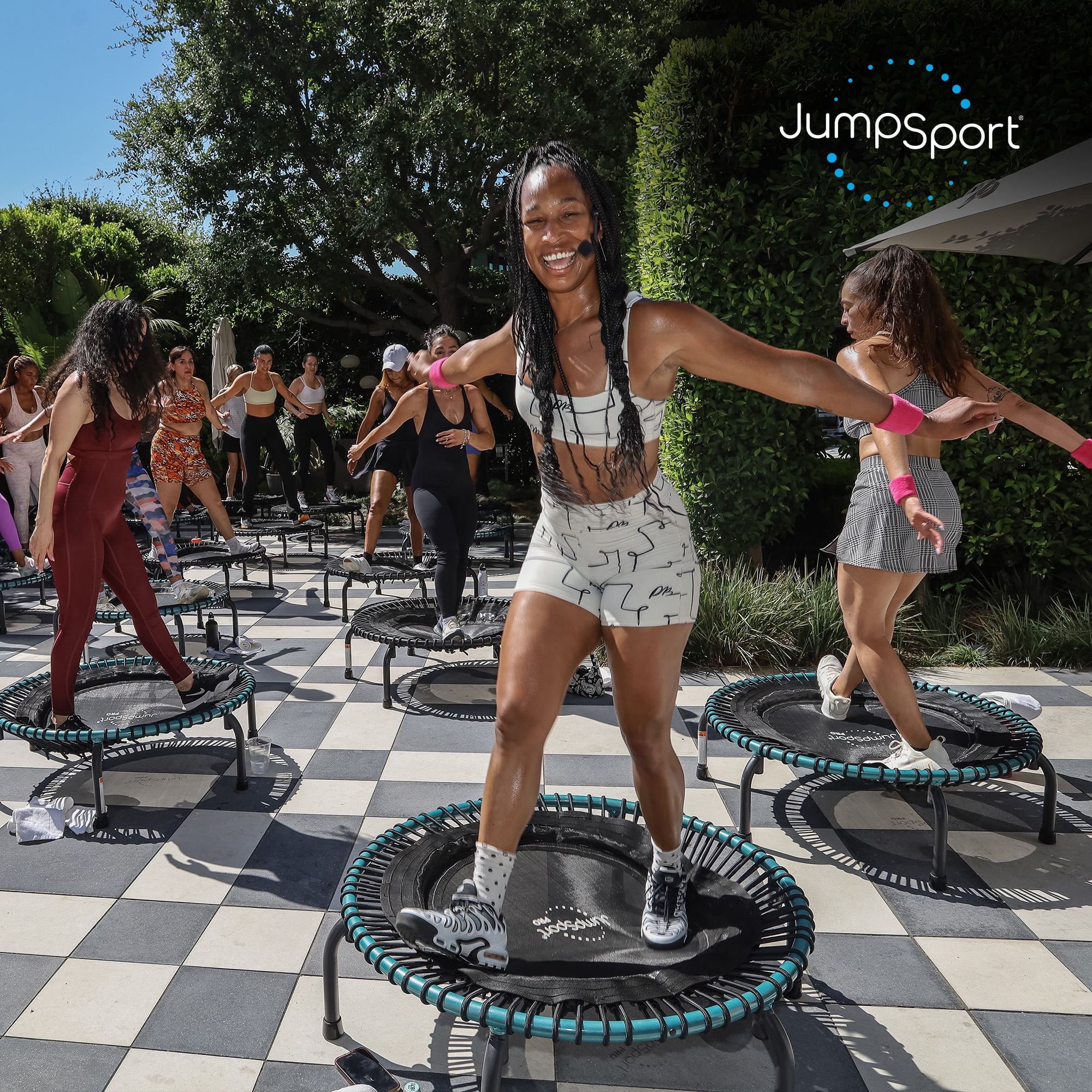 350 Pro Fitness 39" Cardio Workout Indoor Trampoline, Teal/Black(Teal) Image 4