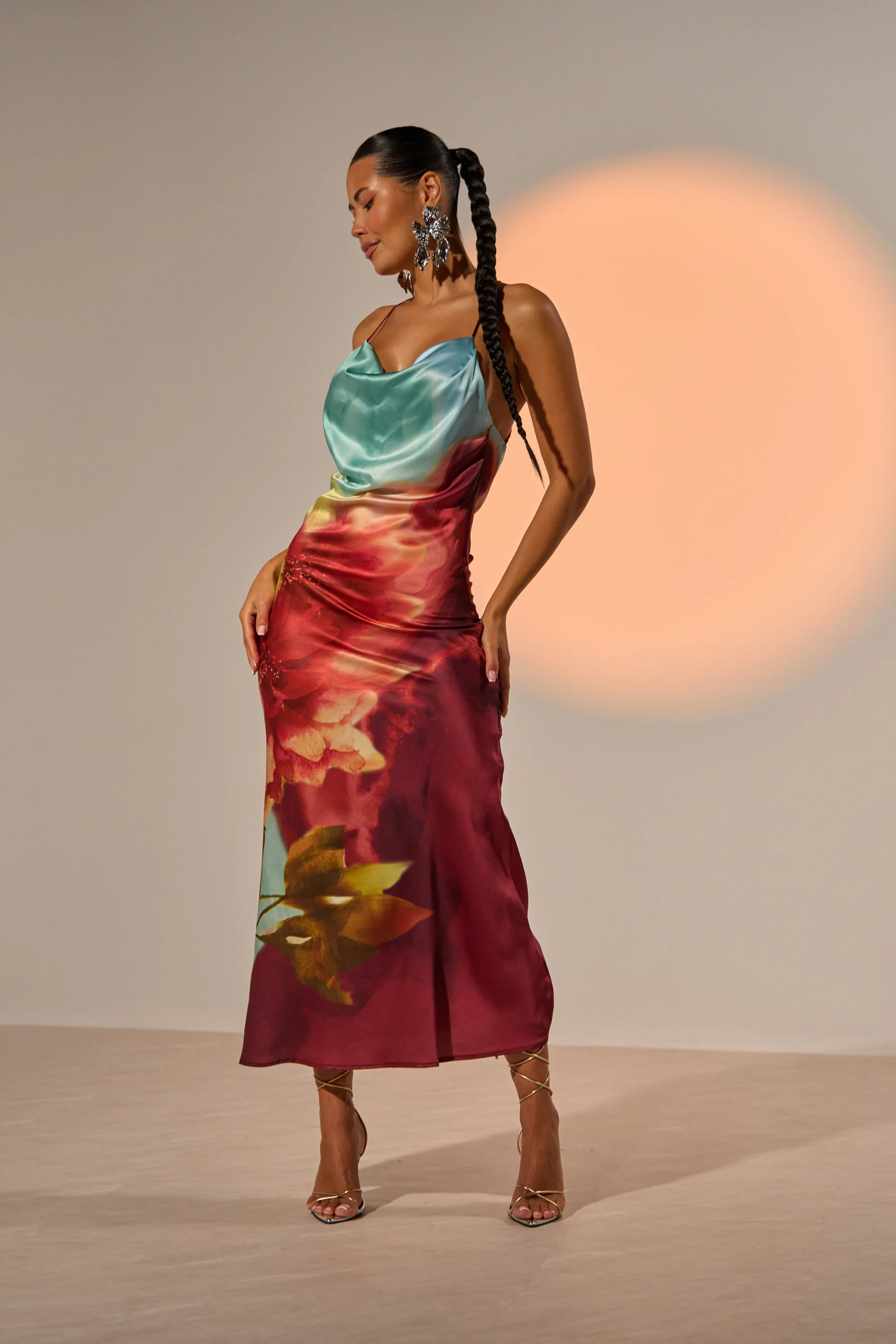WORK OF ART SATIN MAXI DRESS - Akira Store