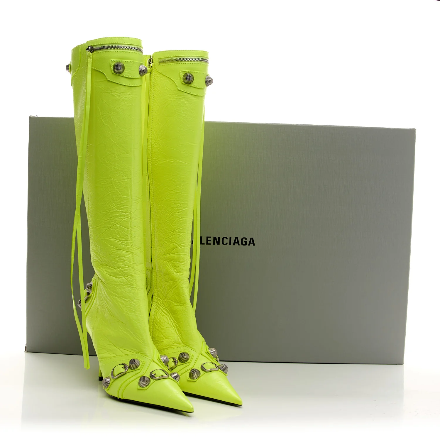 Agneau Arena Cagole 90mm Boots 39 Fluo Yellow
