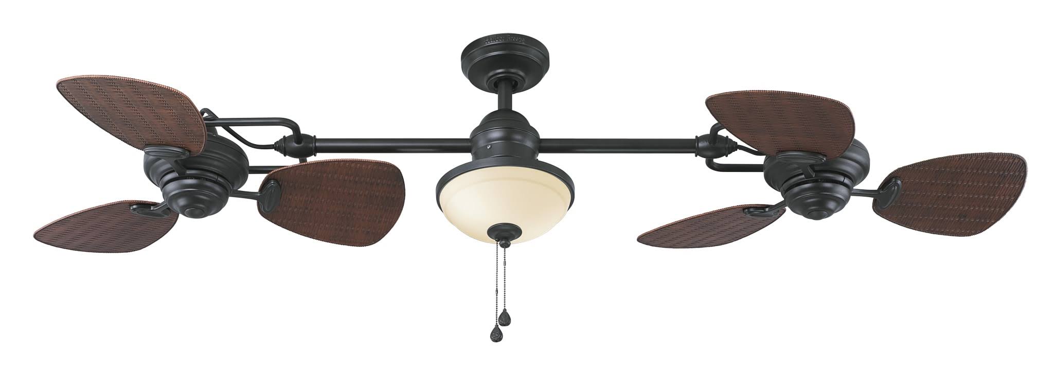 Harbor Breeze Twin Breeze II 74-in Oil-Rubbed Bronze Outdoor Downrod Ceiling Fan