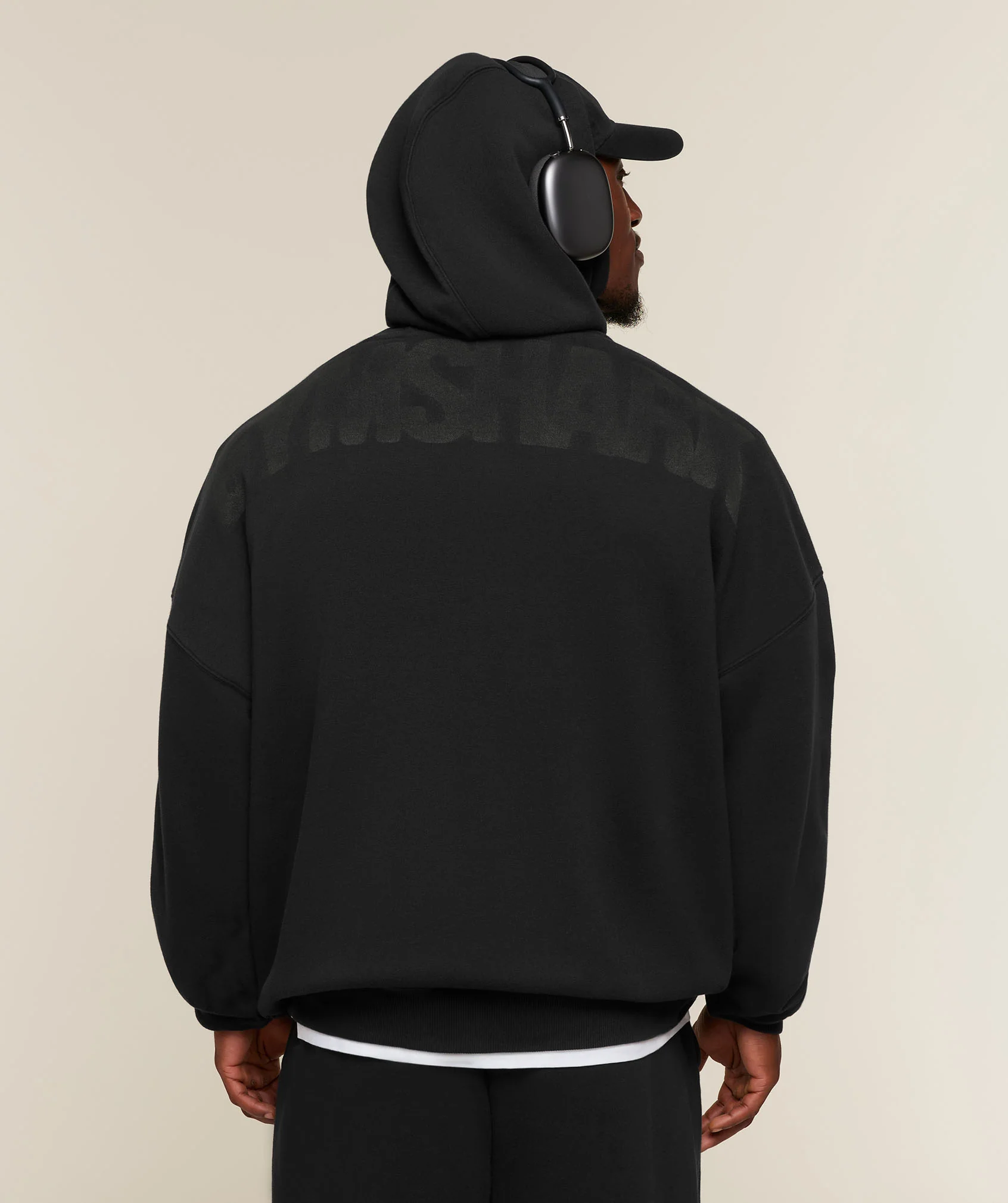 POWER WASHED OVERSIZED HOODIE - Black