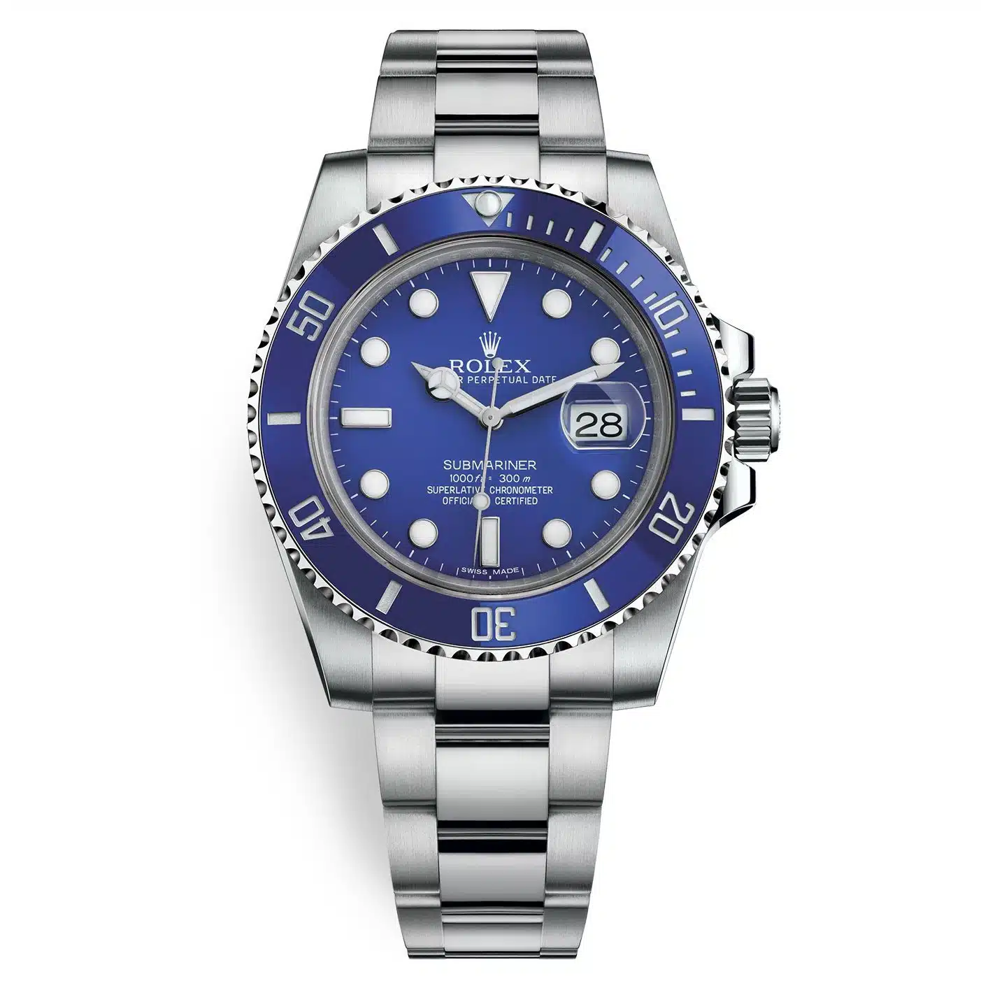 [Super Clone]Rolex Submariner Date Smurf 18ct  41mm White Gold / Blue R116619LB