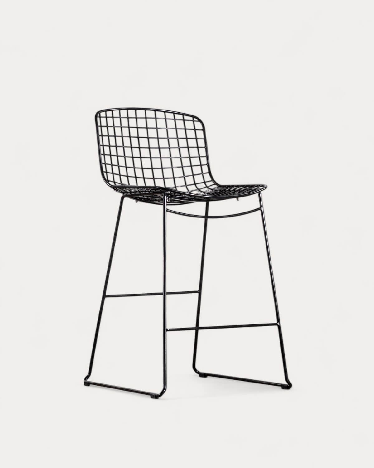 Aras - Taburete Alto de Metal (66 cm) Respaldo Bajo Aras