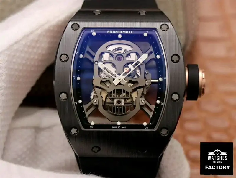 Richard Mille RM052-01 ZF Factory Black Ceramic Grey Skull Dial