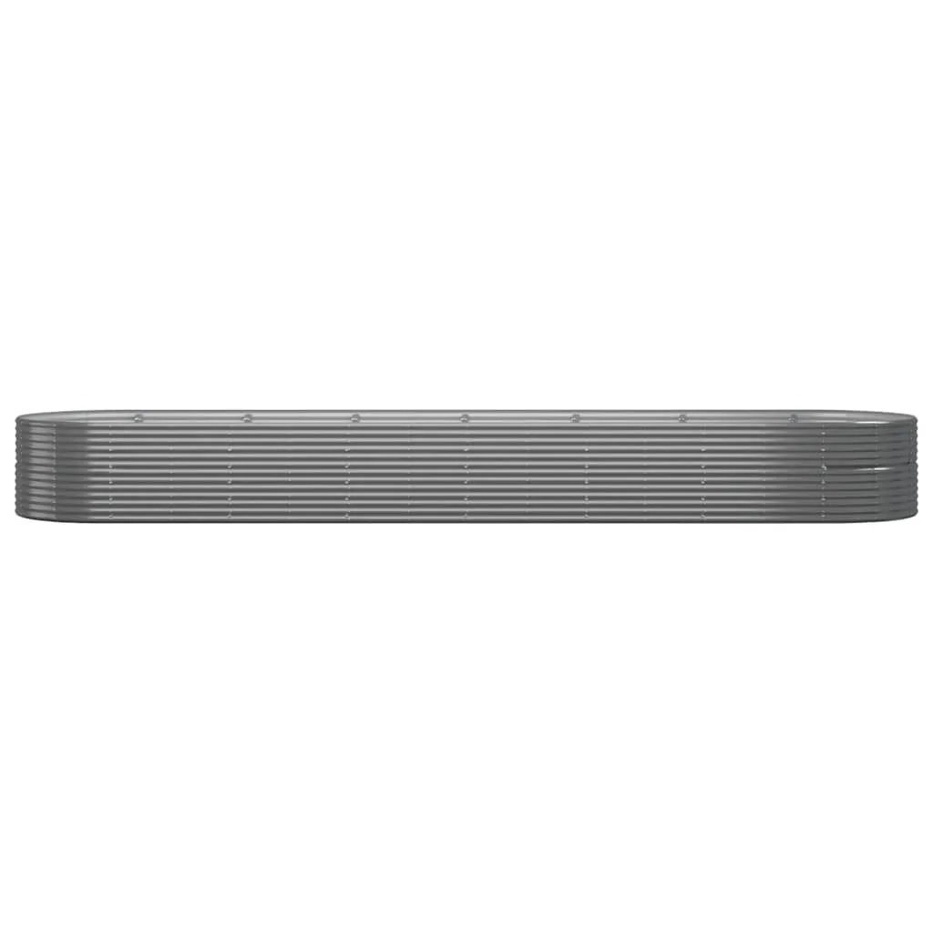 vidaXL Garden Raised Bed Gray 144.5x55.1x26.8 Powder-coated Steel