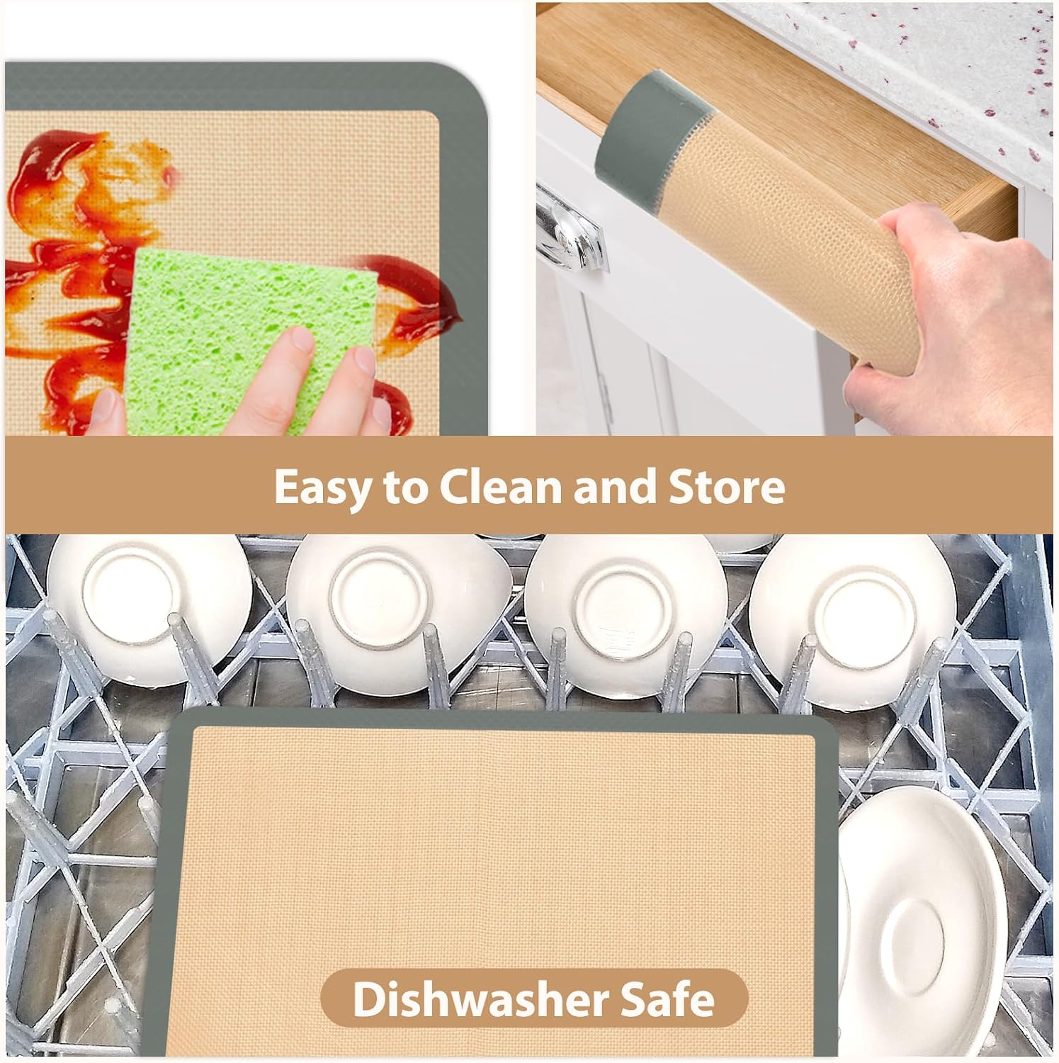 Koolstoffs Silicone Baking Mat Set of 4, Nonstick and Reusable