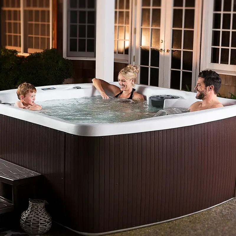 Spa rectangulaire Lifesmart Spas 5 personnes, 23 jets, prêt à l'emploi, avec ozonateur, couleur expresso